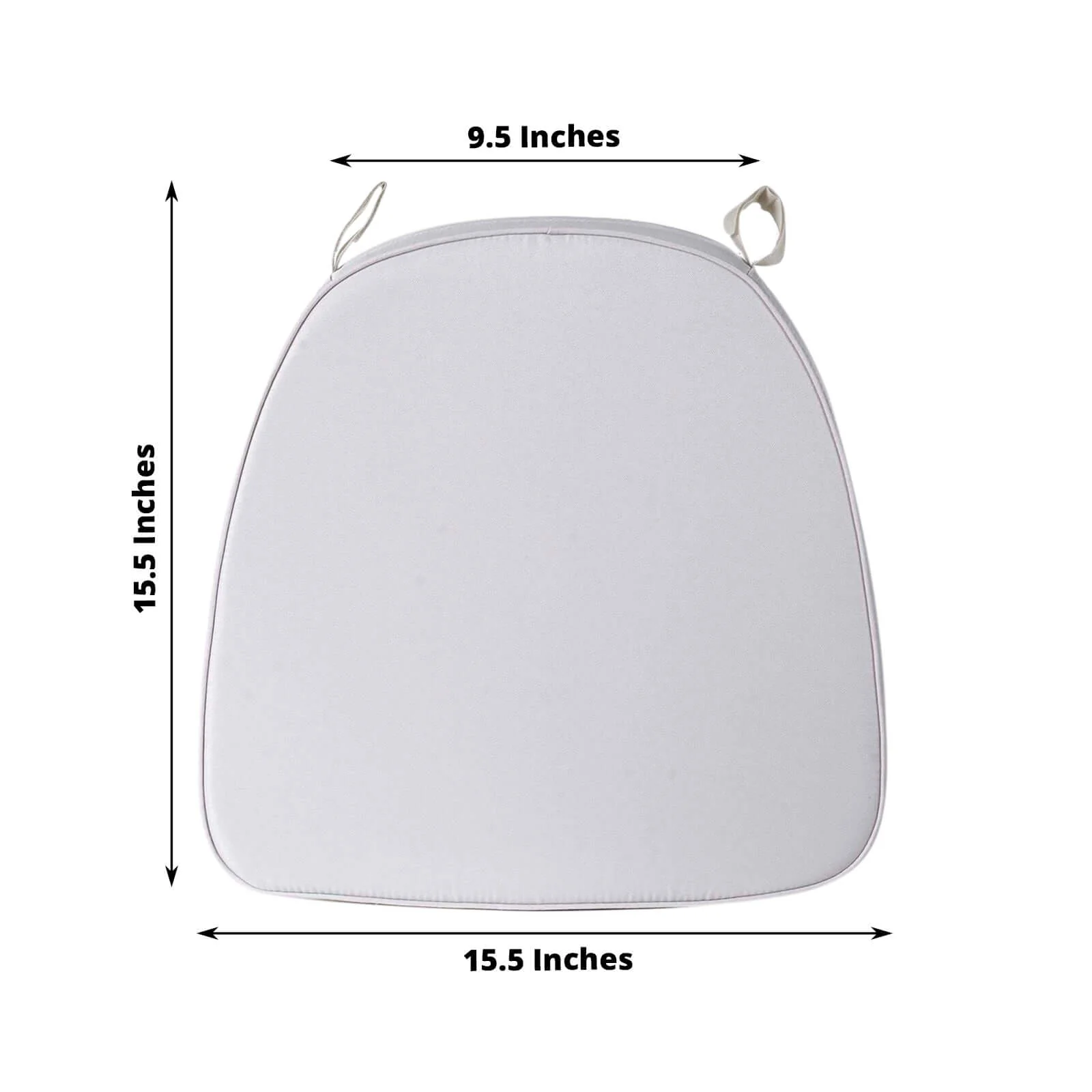 Chiavari Chair Cushion with 1.5" Thick Memory Foam and Ties Silver - Stylish Removable Cover for Comfort - Image 3