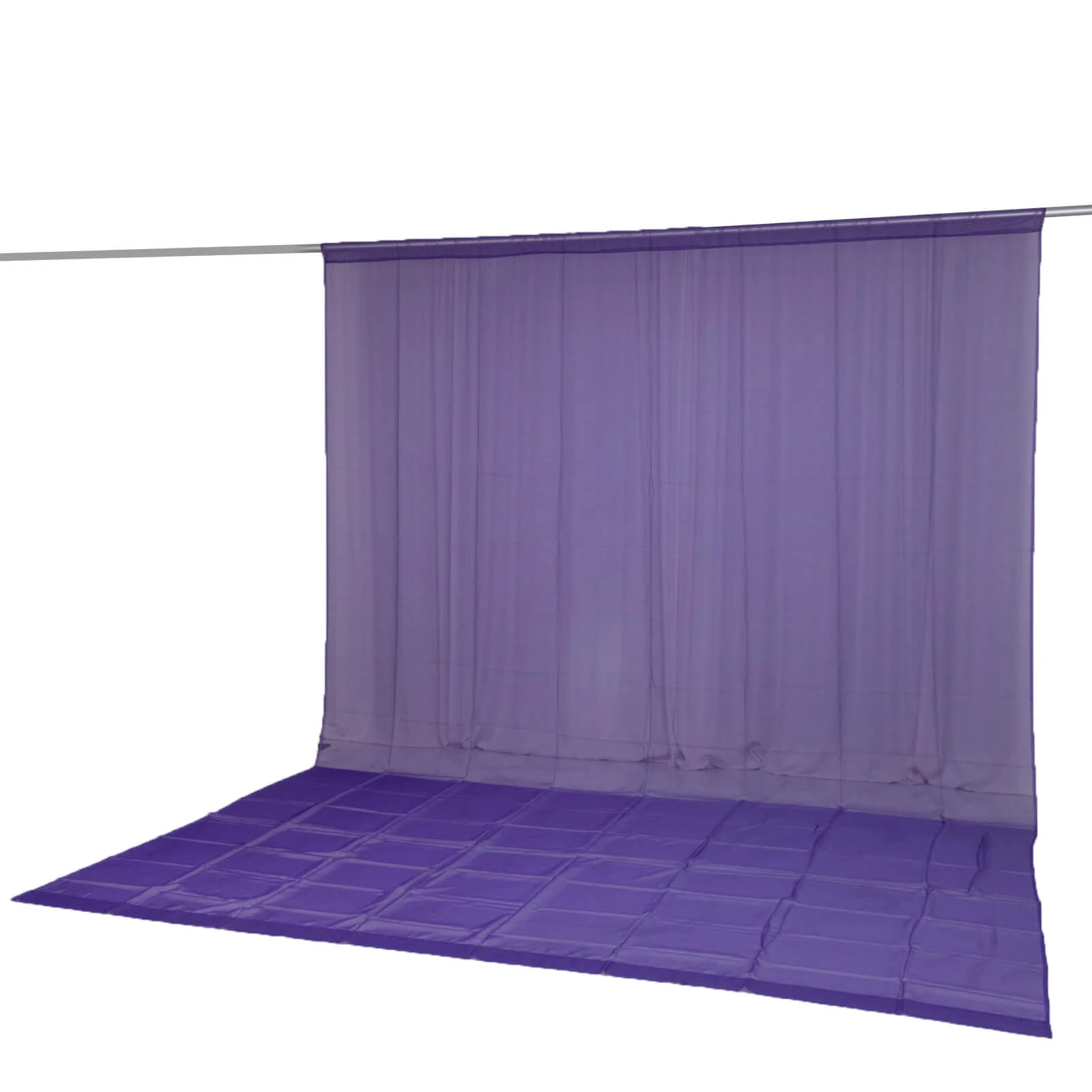 10ft x 14ft Chiffon Backdrop Curtain Panel – Purple Durable Flame Resistant Sheer Draping Fabric with Rod Pocket - Image 8