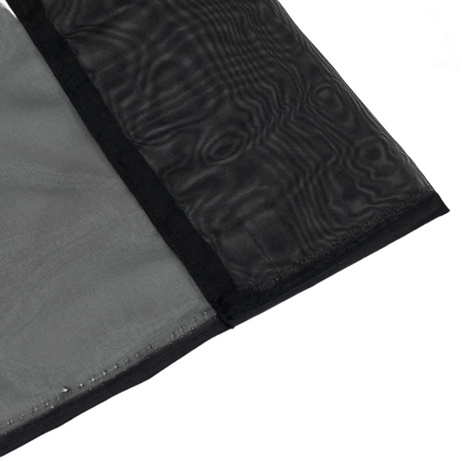 10ft x 10ft Chiffon Backdrop Curtain Panel – Black Durable Flame Resistant Sheer Draping Fabric with Rod Pocket - Image 6
