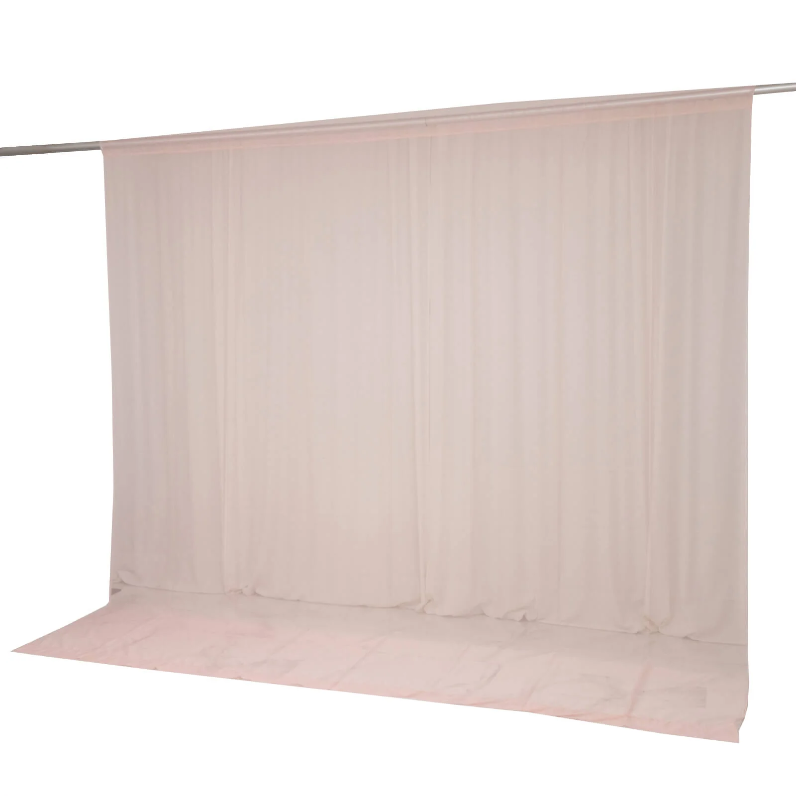 10ft x 10ft Chiffon Backdrop Curtain Panel – Blush Durable Flame Resistant Sheer Draping Fabric with Rod Pocket - Image 8