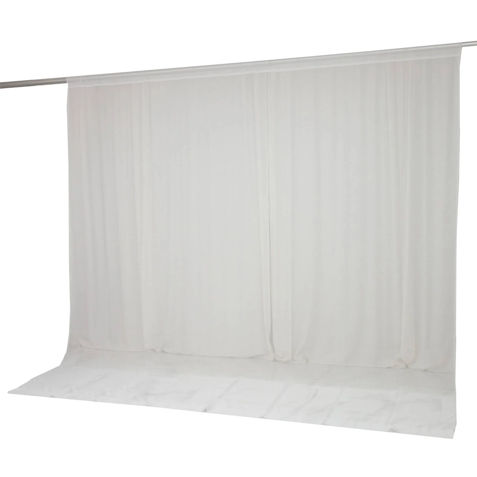 10ft x 10ft Chiffon Backdrop Curtain Panel – White Durable Flame Resistant Sheer Draping Fabric with Rod Pocket - Image 8