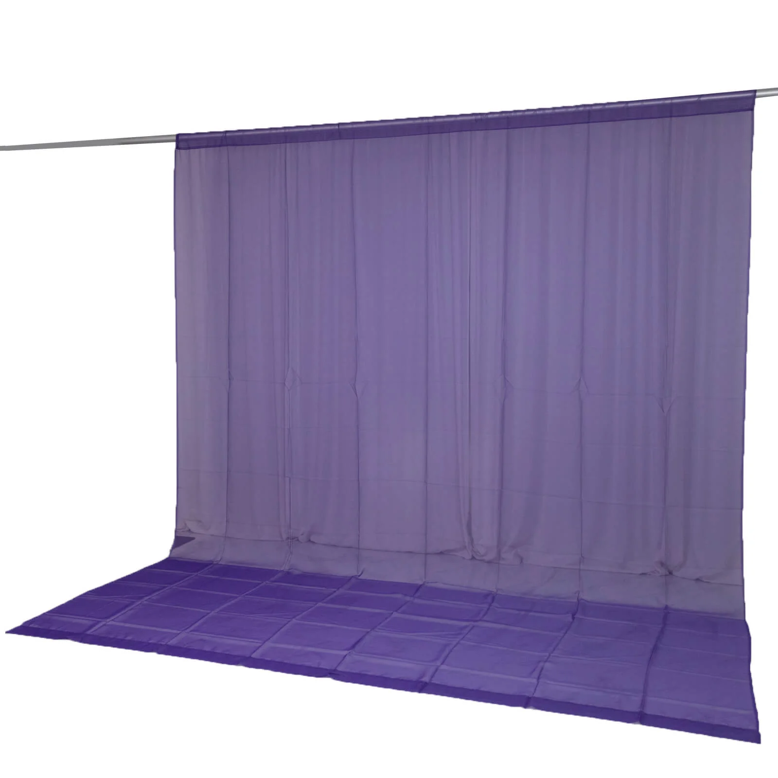 10ft x 12ft Chiffon Backdrop Curtain Panel – Purple Durable Flame Resistant Sheer Draping Fabric with Rod Pocket - Image 8