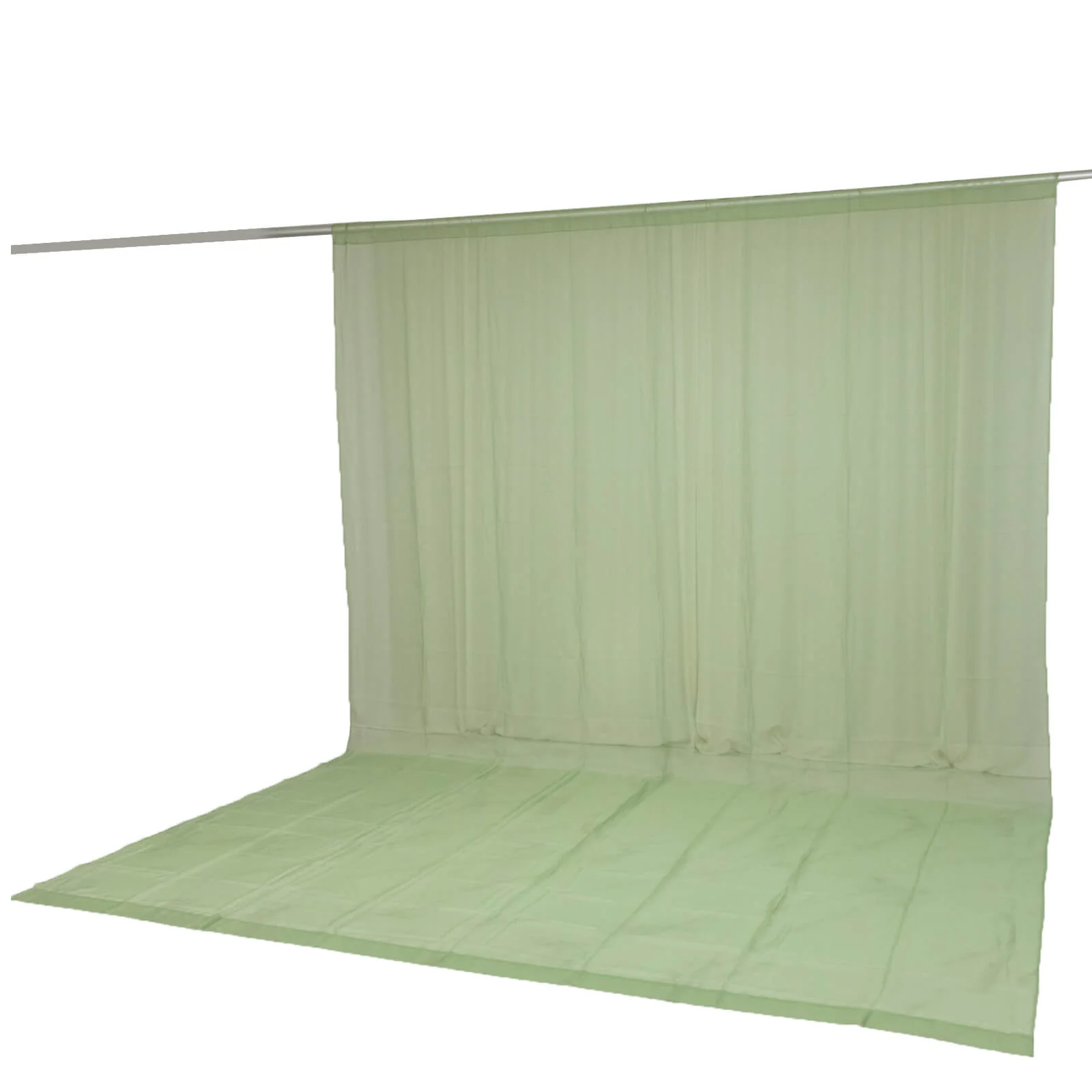 10ft x 14ft Chiffon Backdrop Curtain Panel – Sage Green Durable Flame Resistant Sheer Draping Fabric with Rod Pocket - Image 8