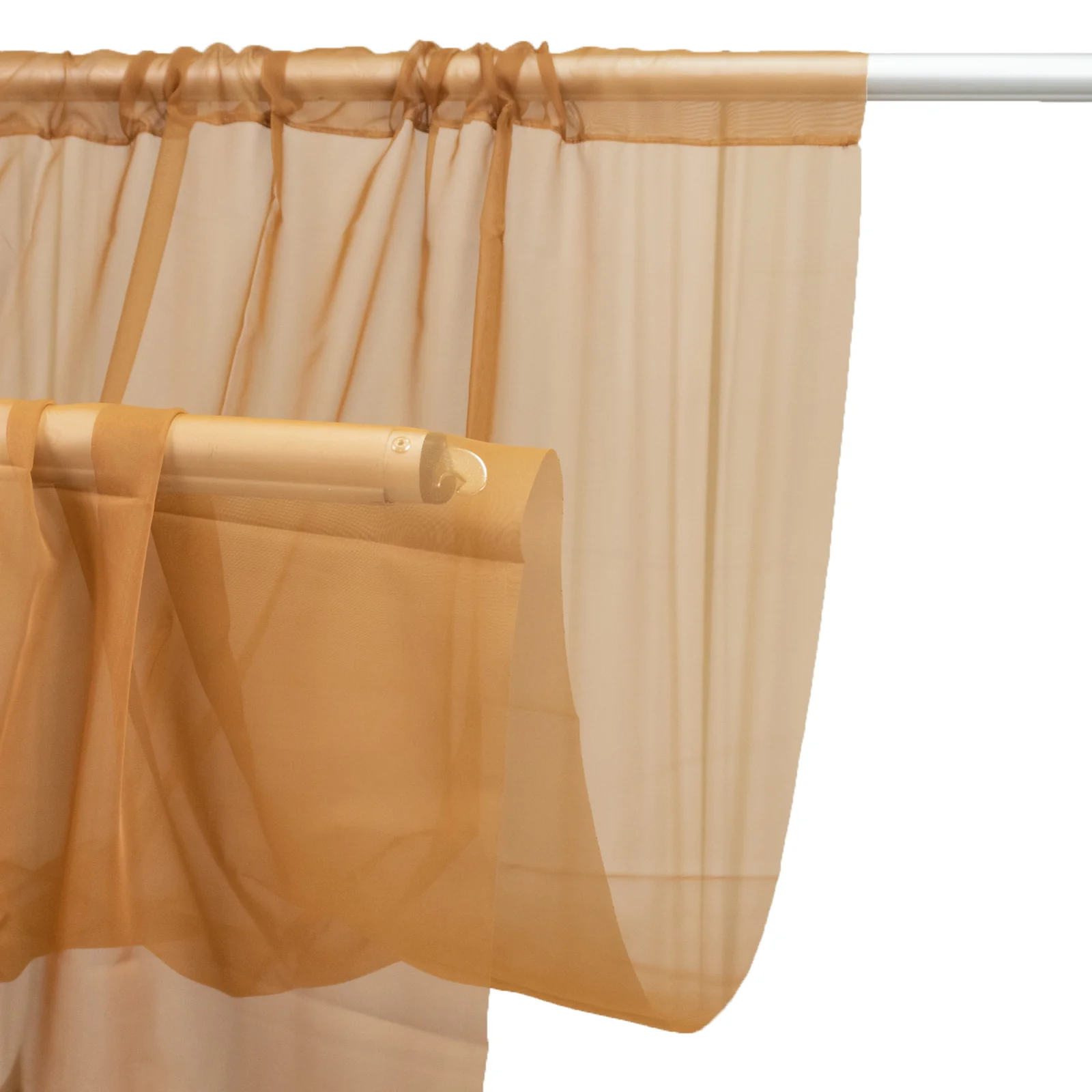 Gold Chiffon Curtain Panel, Durable Flame Resistant Backdrop and Ceiling Drape With Rod Pocket - 5ftx20ft - Image 2