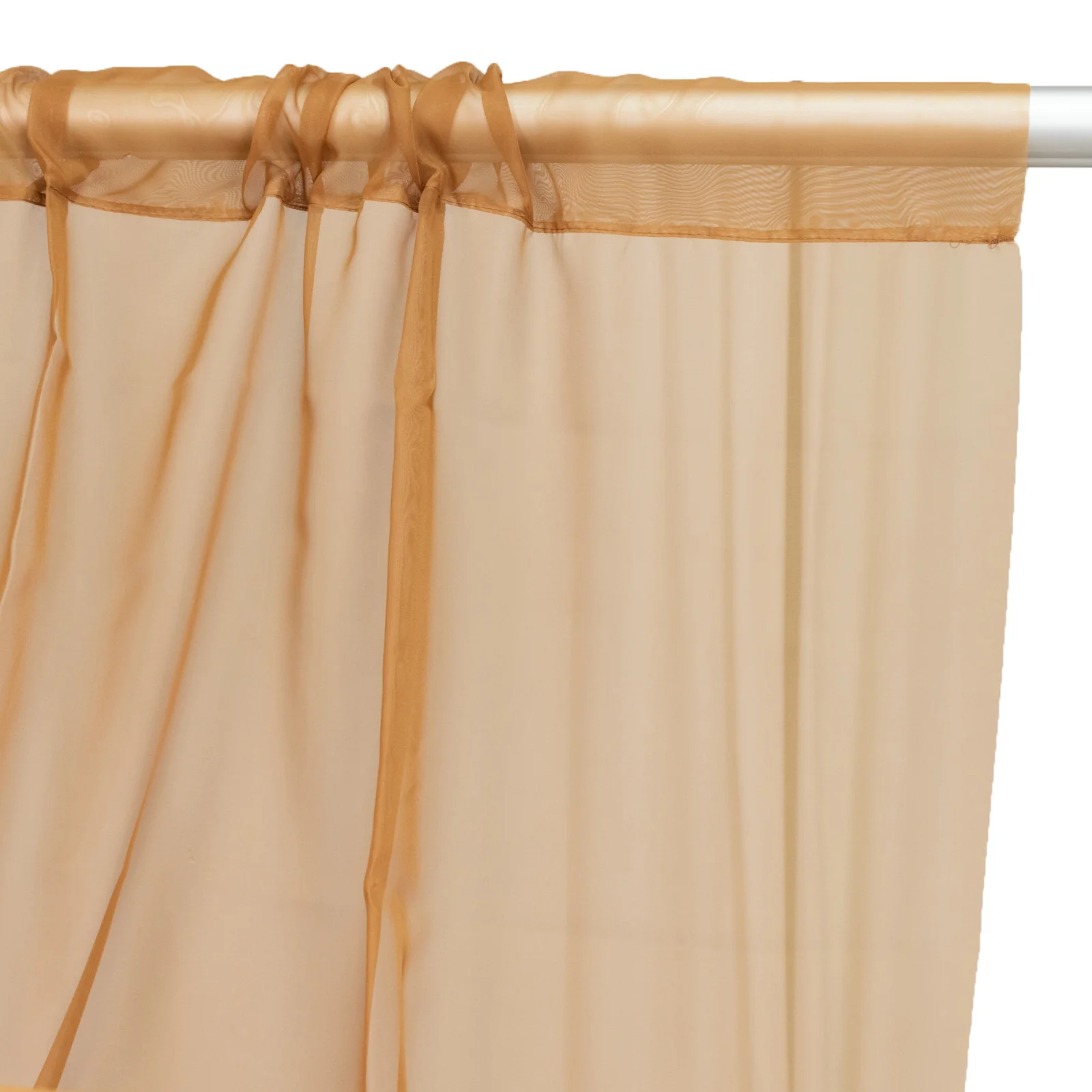 Gold Chiffon Curtain Panel, Durable Flame Resistant Backdrop and Ceiling Drape With Rod Pocket - 5ftx20ft - Image 8