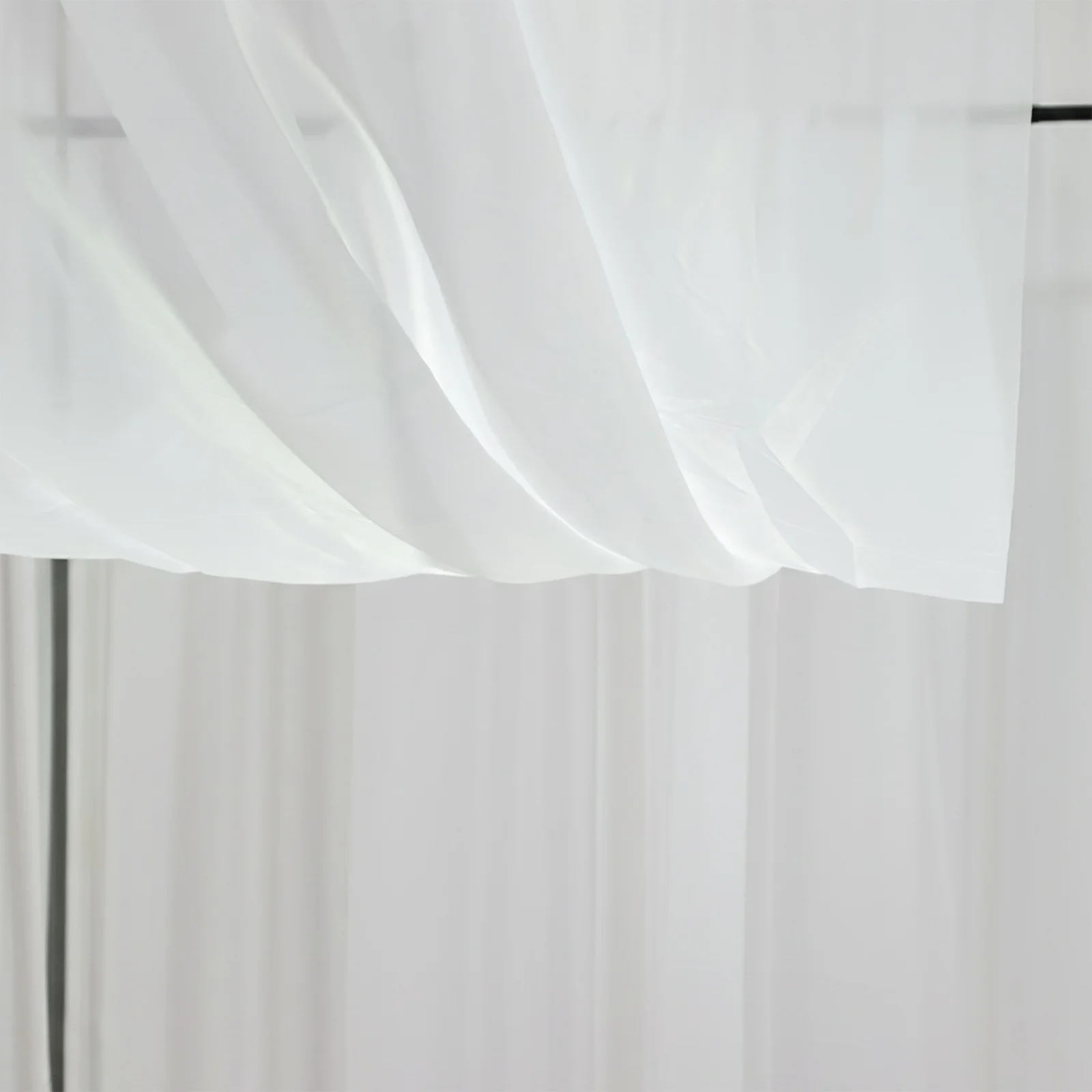 White Chiffon Curtain Panel, Durable Flame Resistant Backdrop and Ceiling Drape With Rod Pocket - 5ftx20ft - Image 7