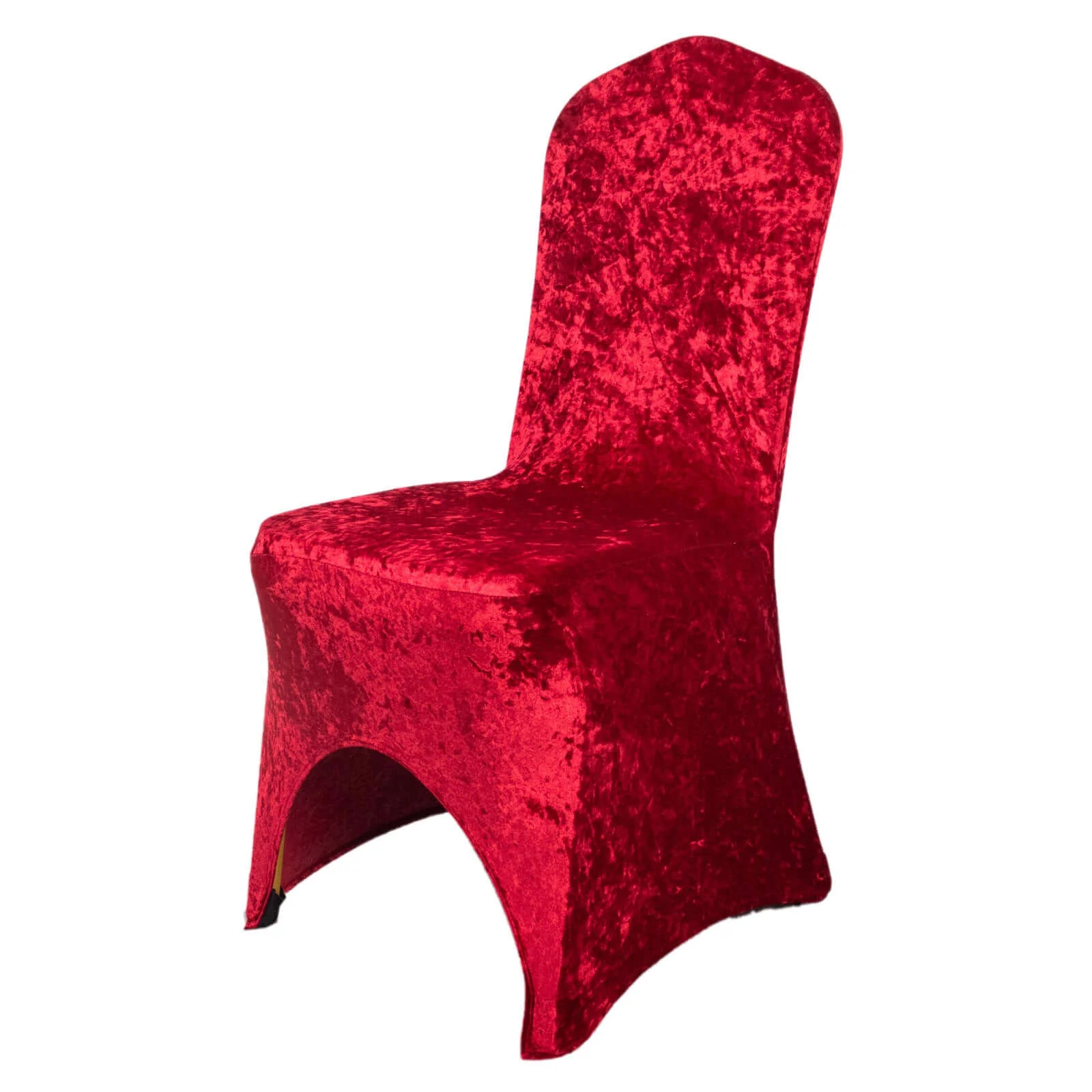 Crushed Velvet Spandex Banquet Chair Cover Fitted Slipcover Red - Stretch 190GSM Slipcover with Foot Pockets - Image 7