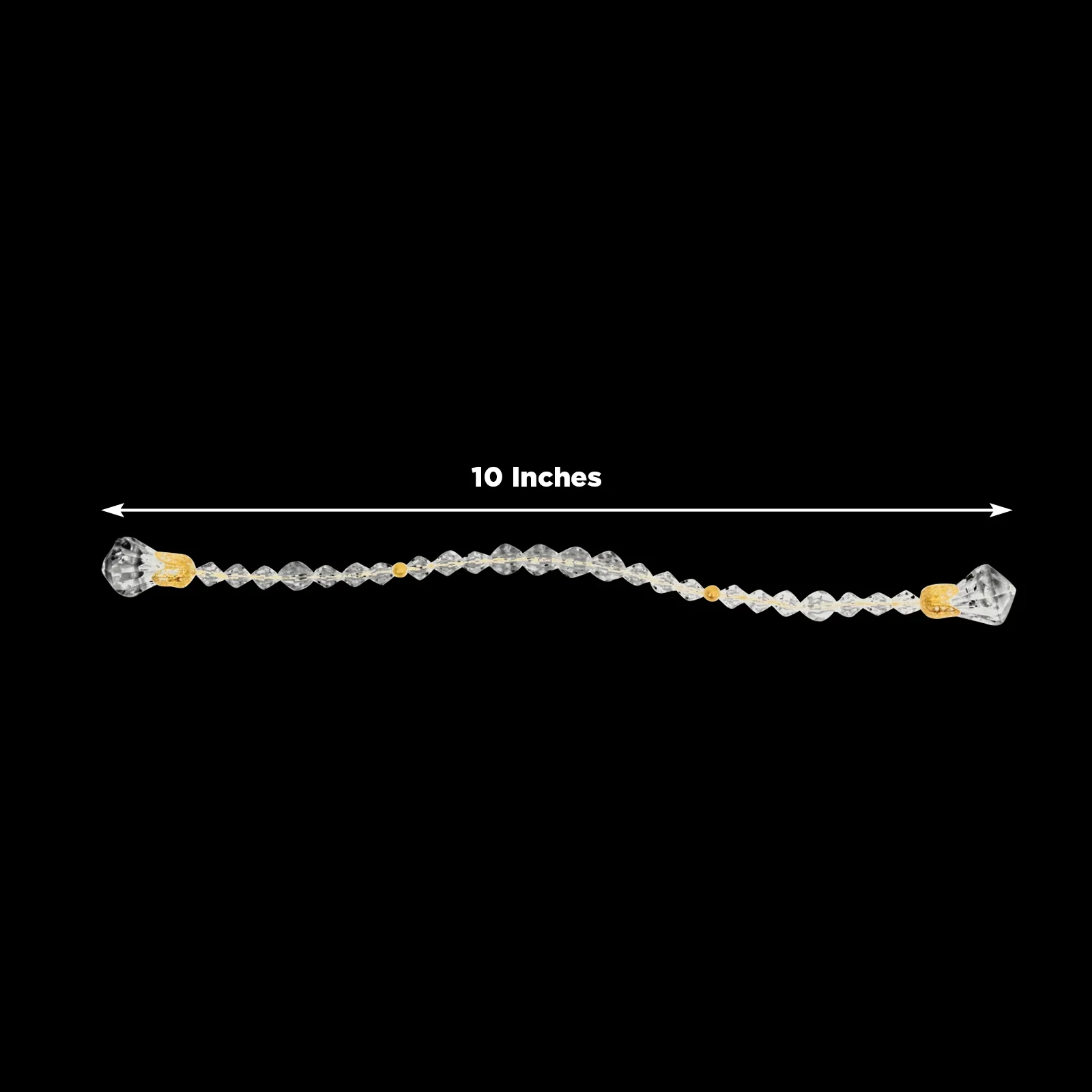 10 Pack Clear Crystal Beaded Napkin Rings with Gold Accents, 10" Elegant Decorative Table Accessories and Sash Holders - Image 3