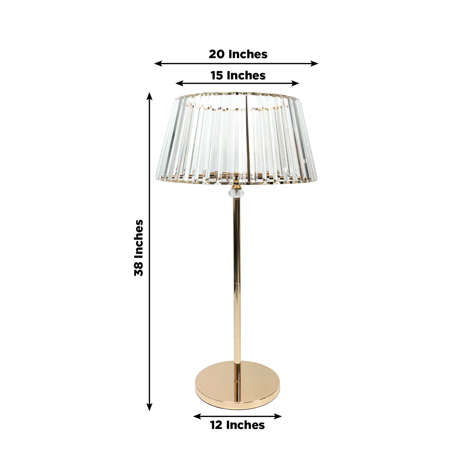 38" Crystal Pendant Candle Holders, Classic Empire Lamp Shade Style in Gold, Votive Candle Stand for Table Centerpieces - Image 3