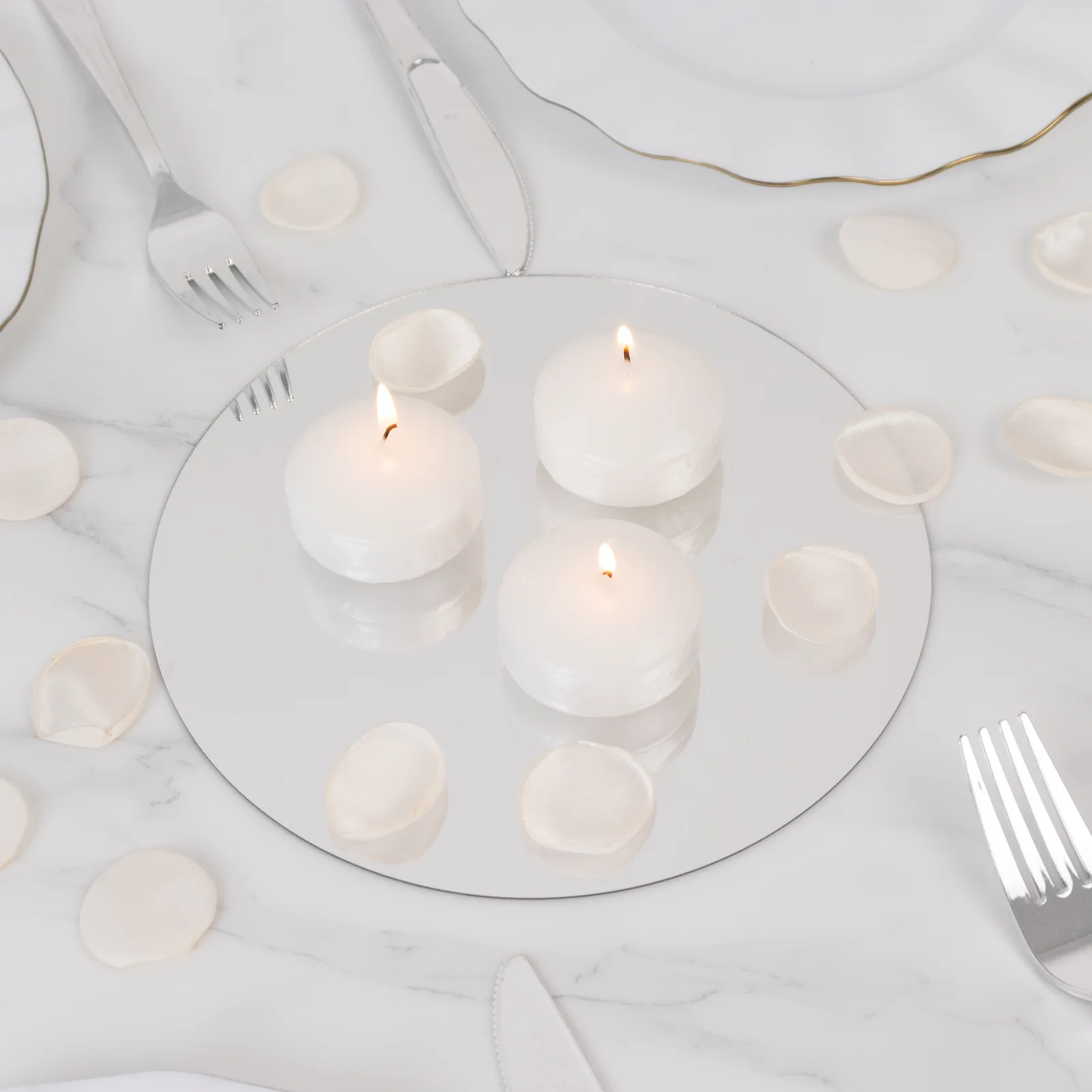 12 Pack 2" White Floating Candles – Unscented Dripless Long-Lasting Disc Wax Candles for Weddings & Table Décor