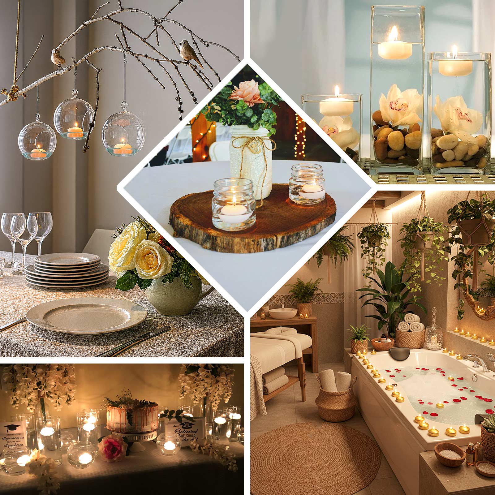 12 Pack 2" White Floating Candles – Unscented Dripless Long-Lasting Disc Wax Candles for Weddings & Table Décor - Image 4