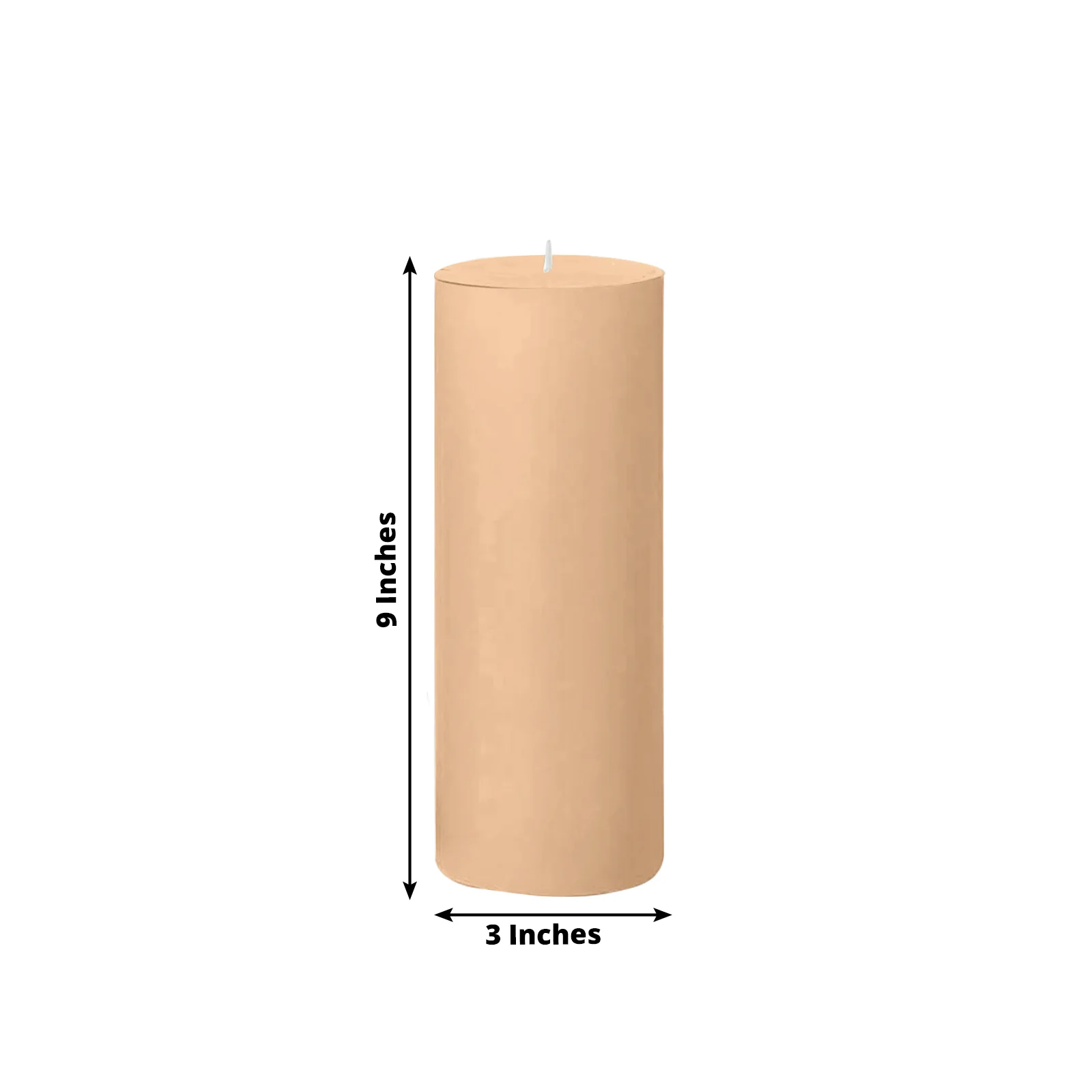 6-Pack Unscented Dripless Pillar Candles – 3"x9" Beige Paraffin Wax with Smokeless Cotton Wicks, Clean & Long-Lasting 90-Hour Burn - Image 3