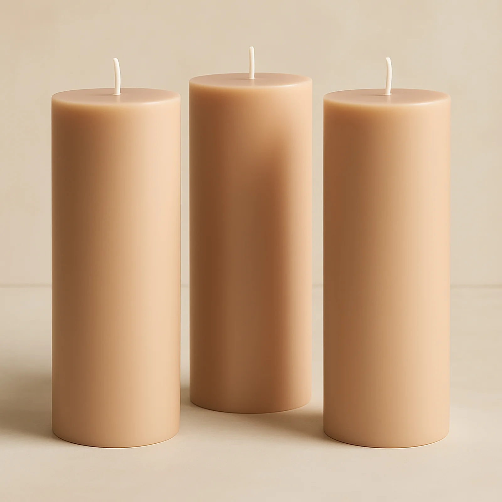 6-Pack Unscented Dripless Pillar Candles – 3"x9" Beige Paraffin Wax with Smokeless Cotton Wicks, Clean & Long-Lasting 90-Hour Burn - Image 8