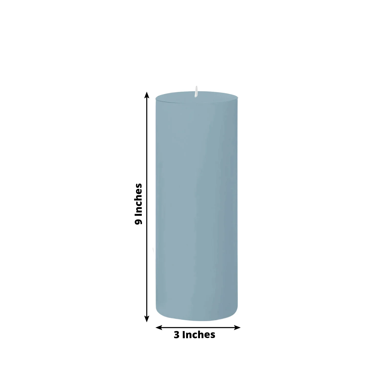6-Pack Unscented Dripless Pillar Candles – 3"x9" Dusty Blue Paraffin Wax with Smokeless Cotton Wicks, Clean & Long-Lasting 90-Hour Burn - Image 3