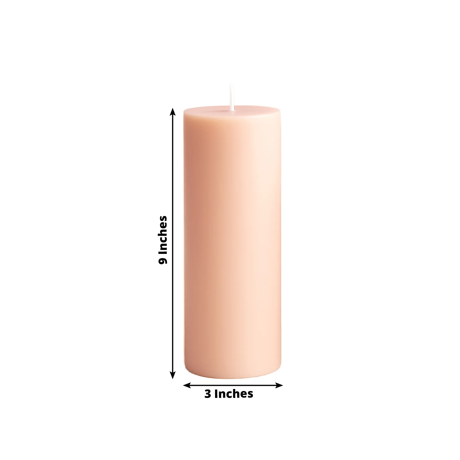 6-Pack Unscented Dripless Pillar Candles – 3"x9" Blush Paraffin Wax with Smokeless Cotton Wicks, Clean & Long-Lasting 90-Hour Burn - Image 3