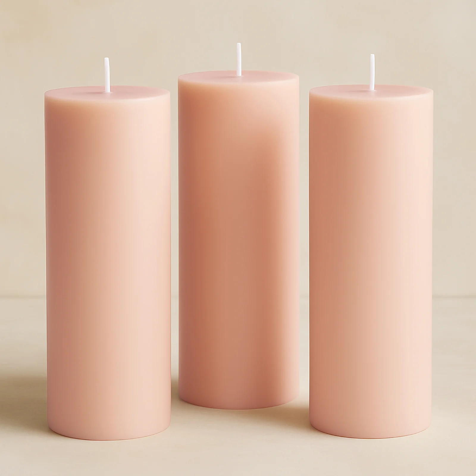 6-Pack Unscented Dripless Pillar Candles – 3"x9" Blush Paraffin Wax with Smokeless Cotton Wicks, Clean & Long-Lasting 90-Hour Burn - Image 8