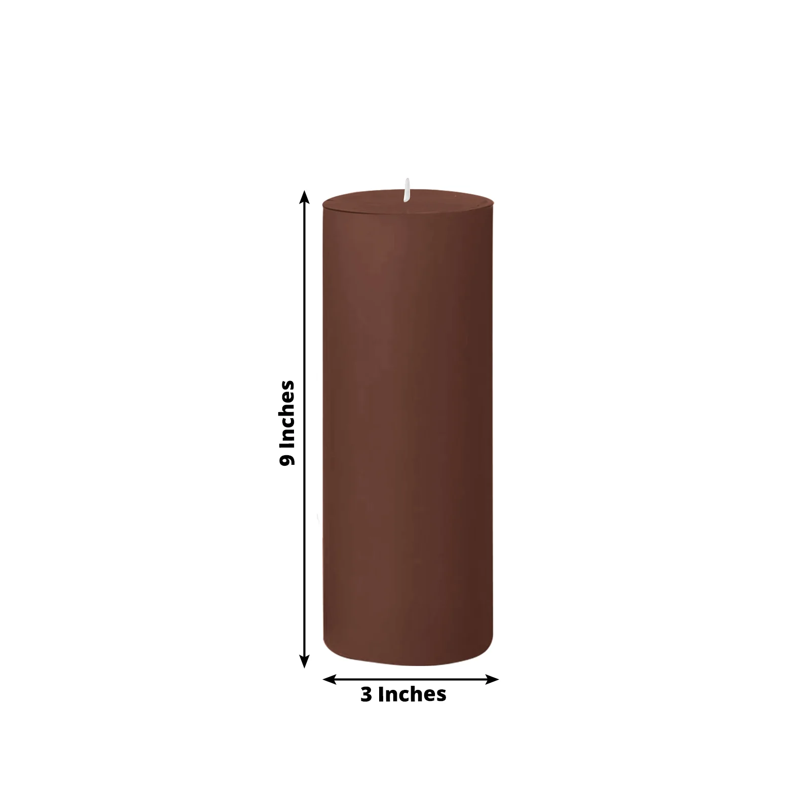 6-Pack Unscented Dripless Pillar Candles – 3"x9" Cinnamon Brown Paraffin Wax with Smokeless Cotton Wicks, Clean & Long-Lasting 90-Hour Burn - Image 3
