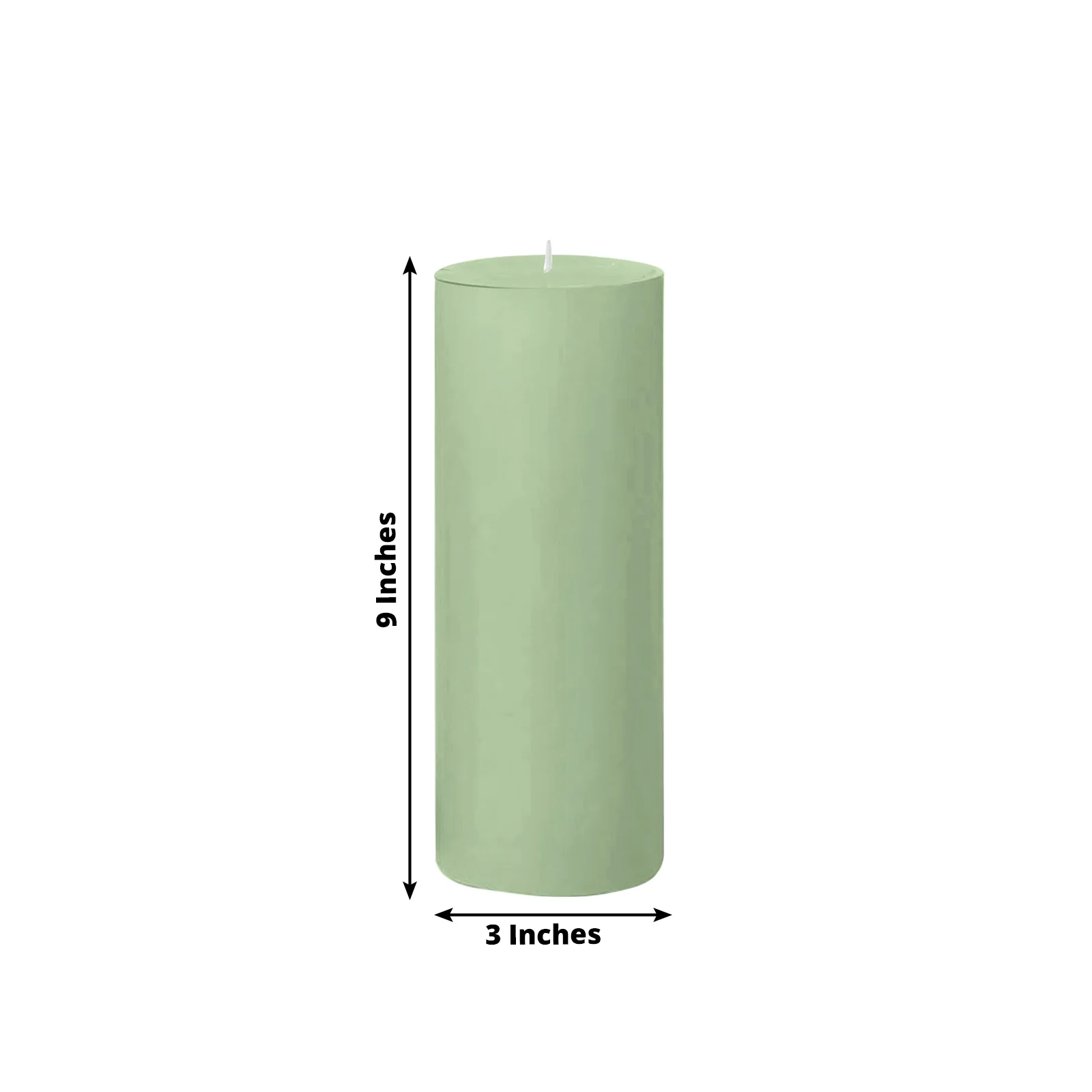 6-Pack Unscented Dripless Pillar Candles – 3"x9" Sage Green Paraffin Wax with Smokeless Cotton Wicks, Clean & Long-Lasting 90-Hour Burn - Image 3