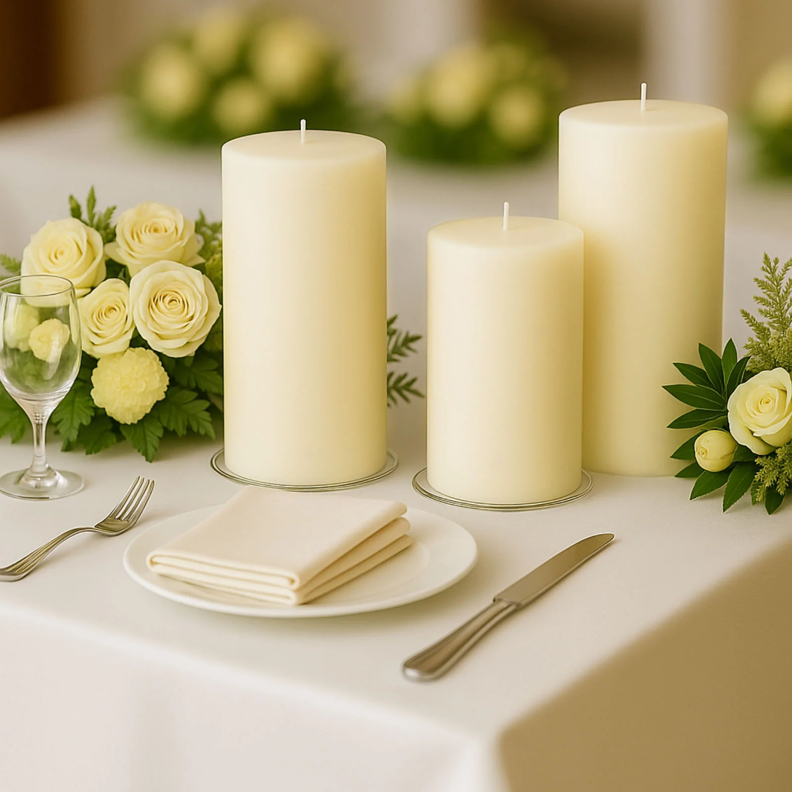 6-Pack Unscented Dripless Pillar Candles – 3"x9" Ivory Paraffin Wax with Smokeless Cotton Wicks, Clean & Long-Lasting 90-Hour Burn - Image 2