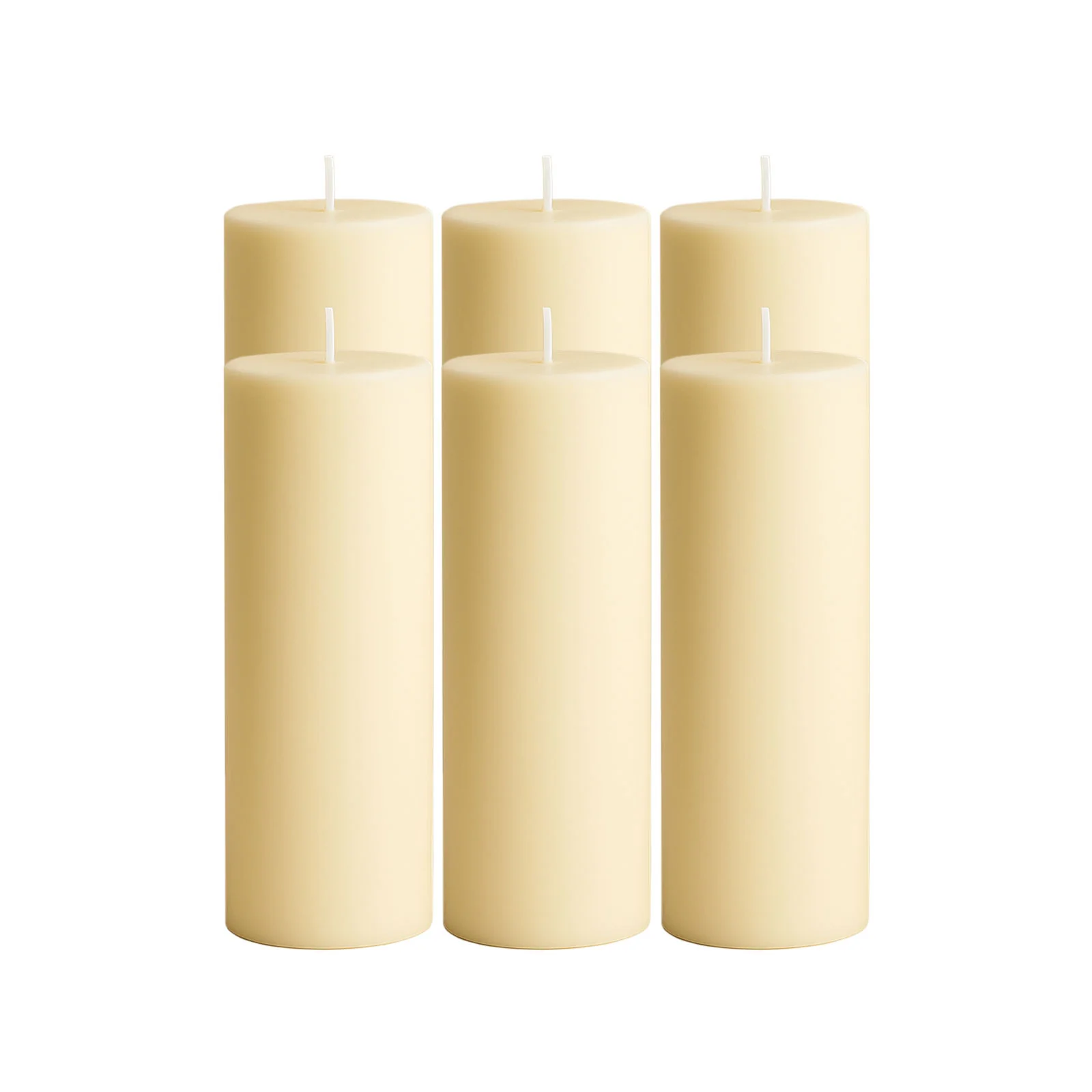 6-Pack Unscented Dripless Pillar Candles – 3"x9" Ivory Paraffin Wax with Smokeless Cotton Wicks, Clean & Long-Lasting 90-Hour Burn - Image 6