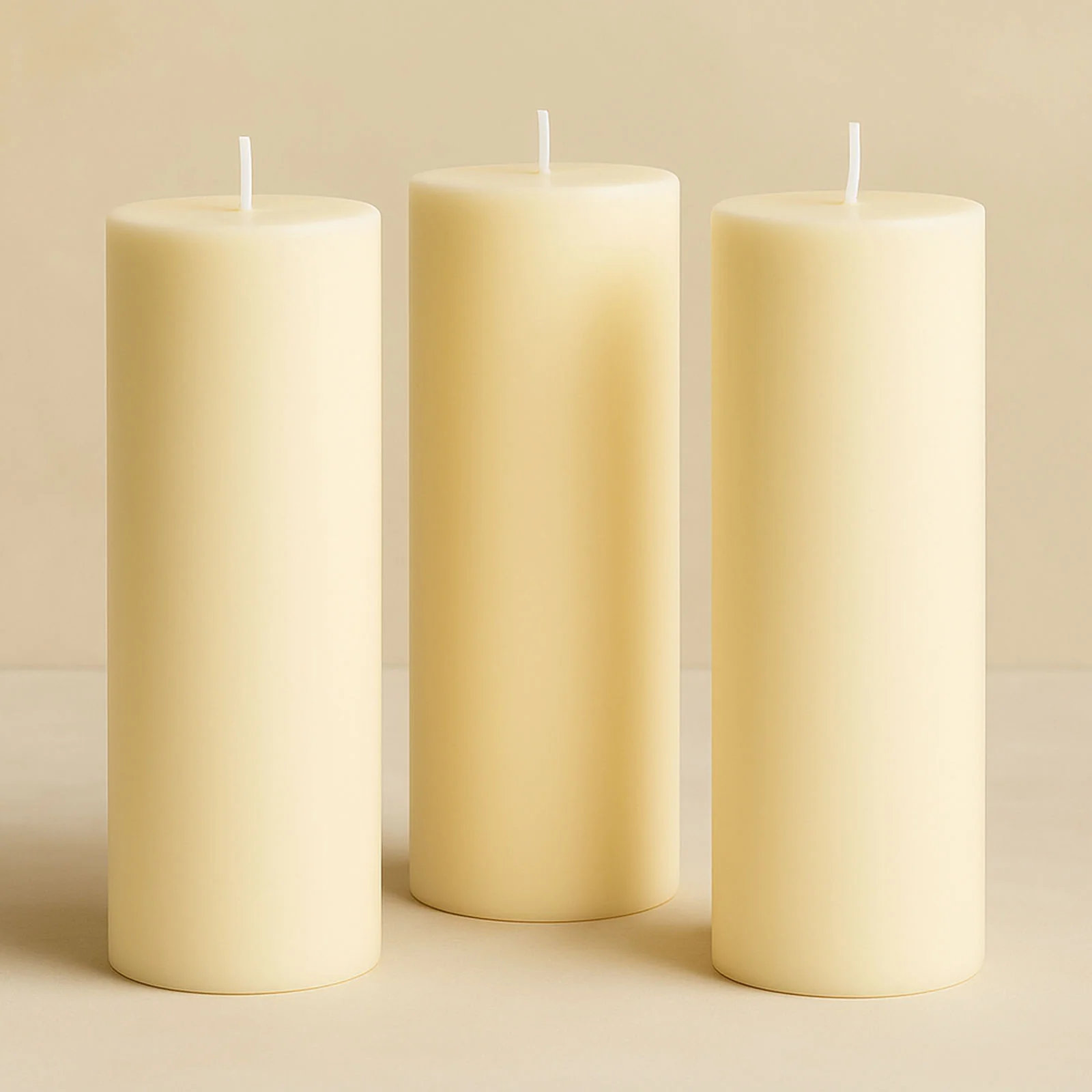 6-Pack Unscented Dripless Pillar Candles – 3"x9" Ivory Paraffin Wax with Smokeless Cotton Wicks, Clean & Long-Lasting 90-Hour Burn - Image 8