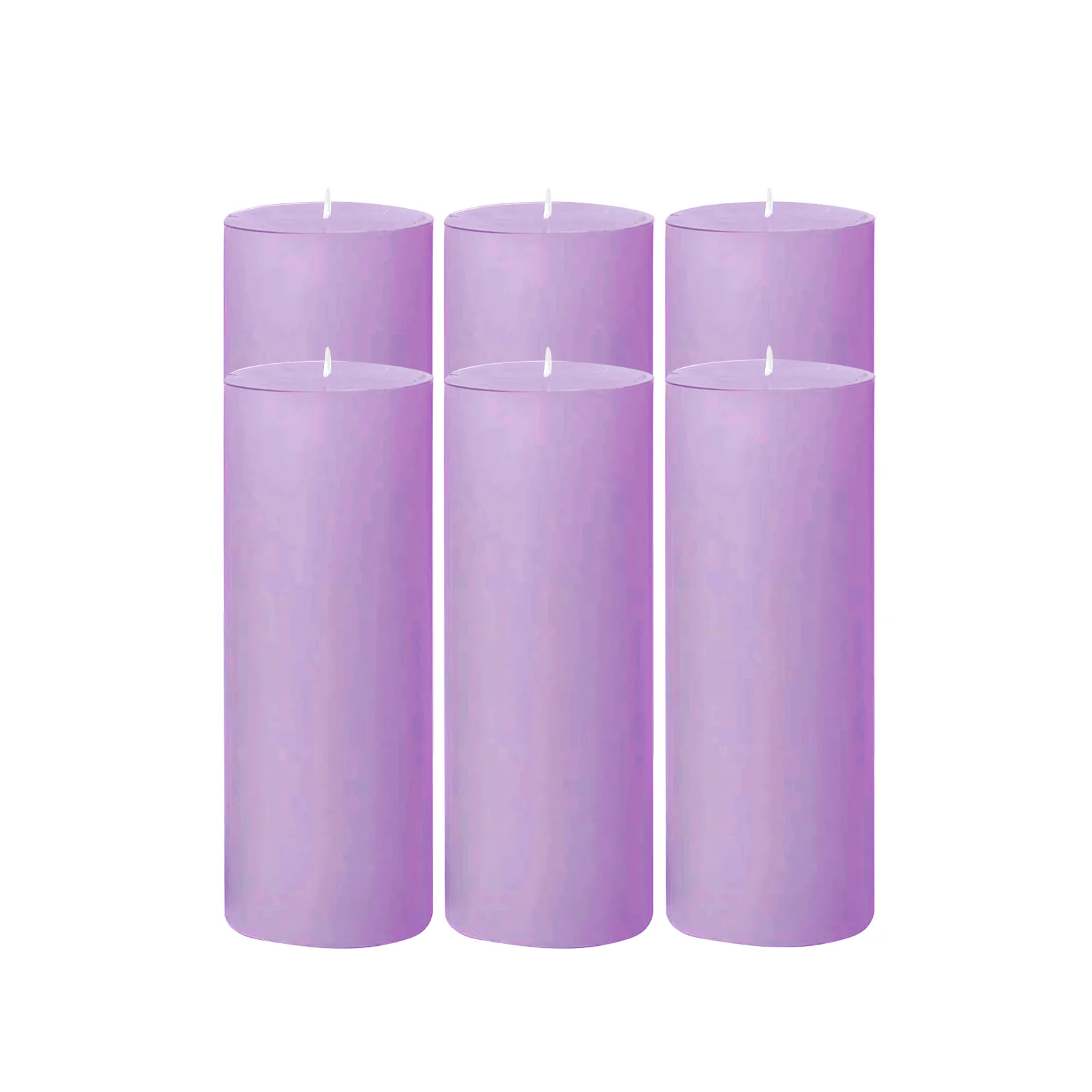 6-Pack Unscented Dripless Pillar Candles – 3"x9" Lavender Lilac Paraffin Wax with Smokeless Cotton Wicks, Clean & Long-Lasting 90-Hour Burn - Image 6
