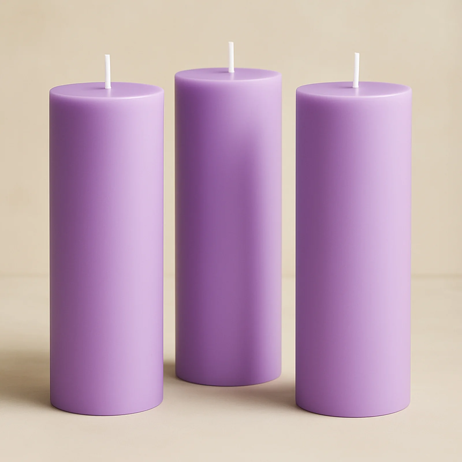6-Pack Unscented Dripless Pillar Candles – 3"x9" Lavender Lilac Paraffin Wax with Smokeless Cotton Wicks, Clean & Long-Lasting 90-Hour Burn - Image 8