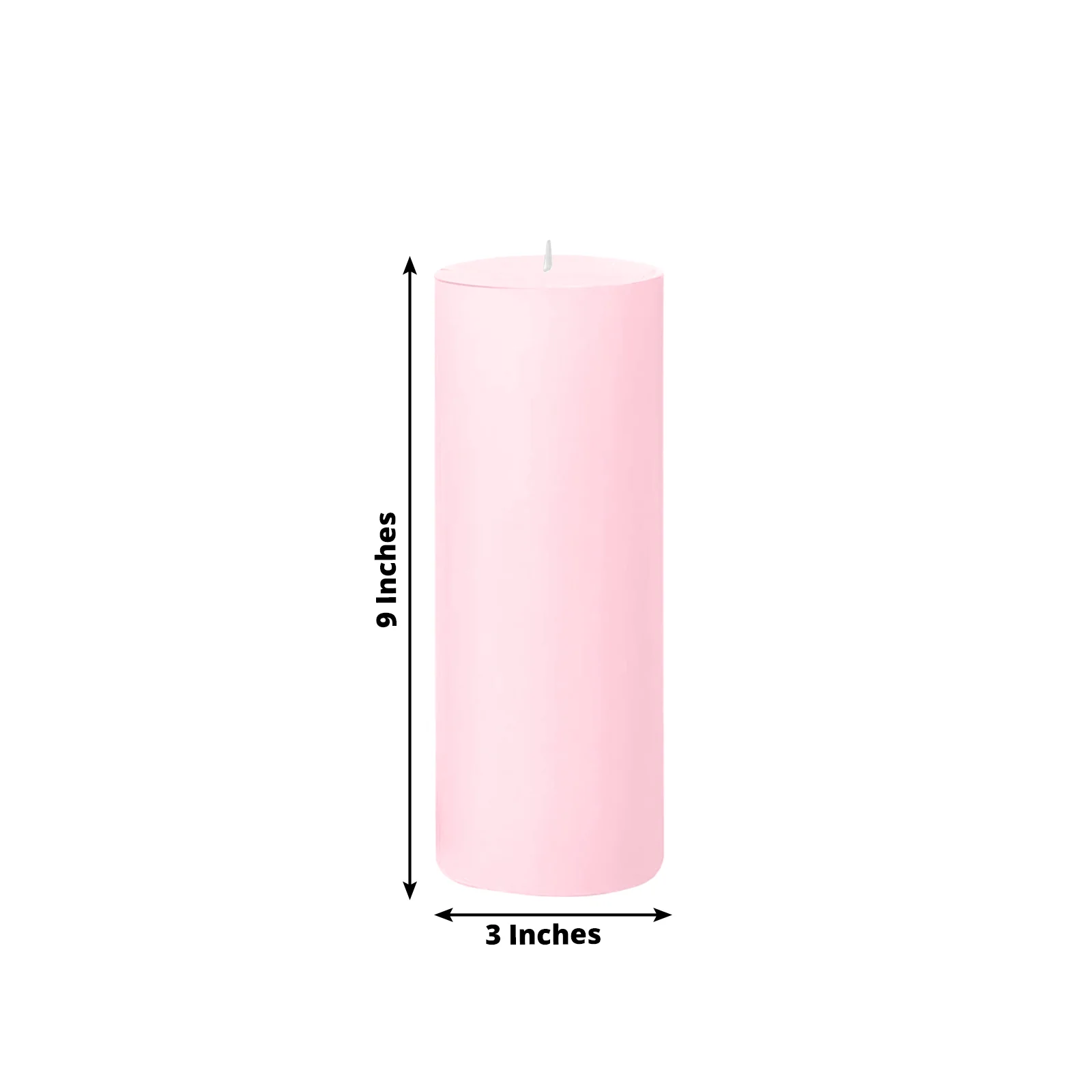 6-Pack Unscented Dripless Pillar Candles – 3"x9" Pink Paraffin Wax with Smokeless Cotton Wicks, Clean & Long-Lasting 90-Hour Burn - Image 3