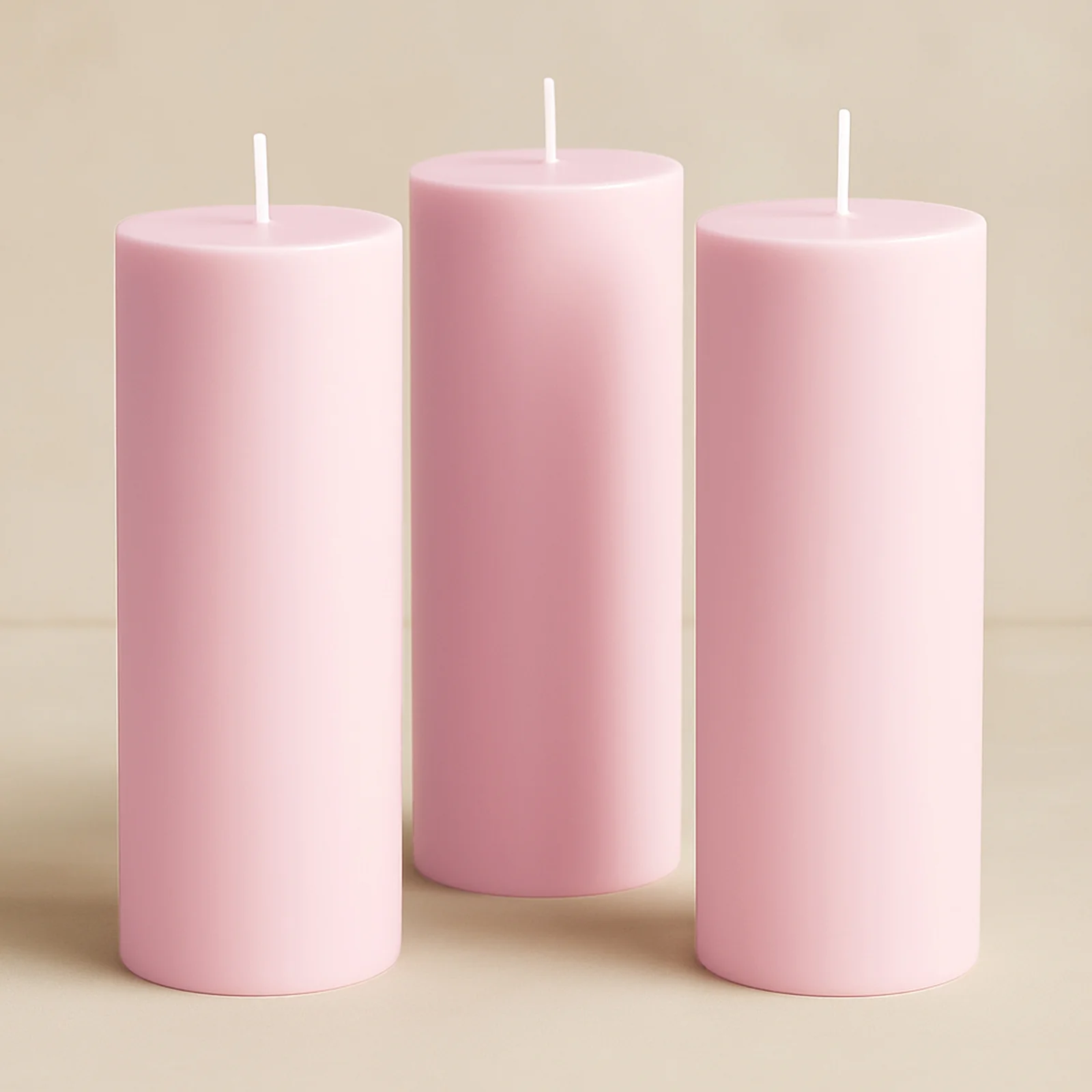 6-Pack Unscented Dripless Pillar Candles – 3"x9" Pink Paraffin Wax with Smokeless Cotton Wicks, Clean & Long-Lasting 90-Hour Burn - Image 8