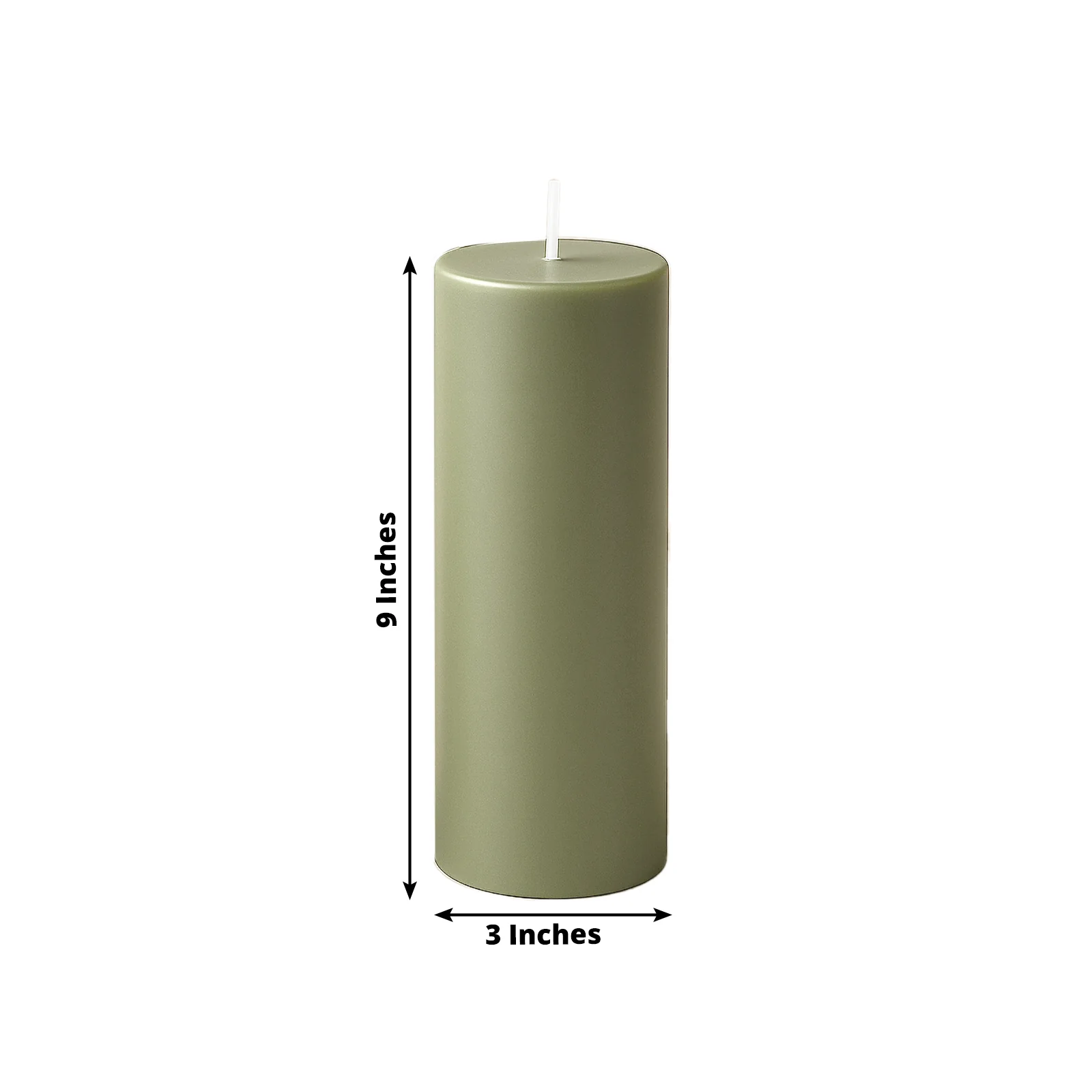 6-Pack Unscented Dripless Pillar Candles – 3"x9" Dusty Sage Green Paraffin Wax with Smokeless Cotton Wicks, Clean & Long-Lasting 90-Hour Burn - Image 3