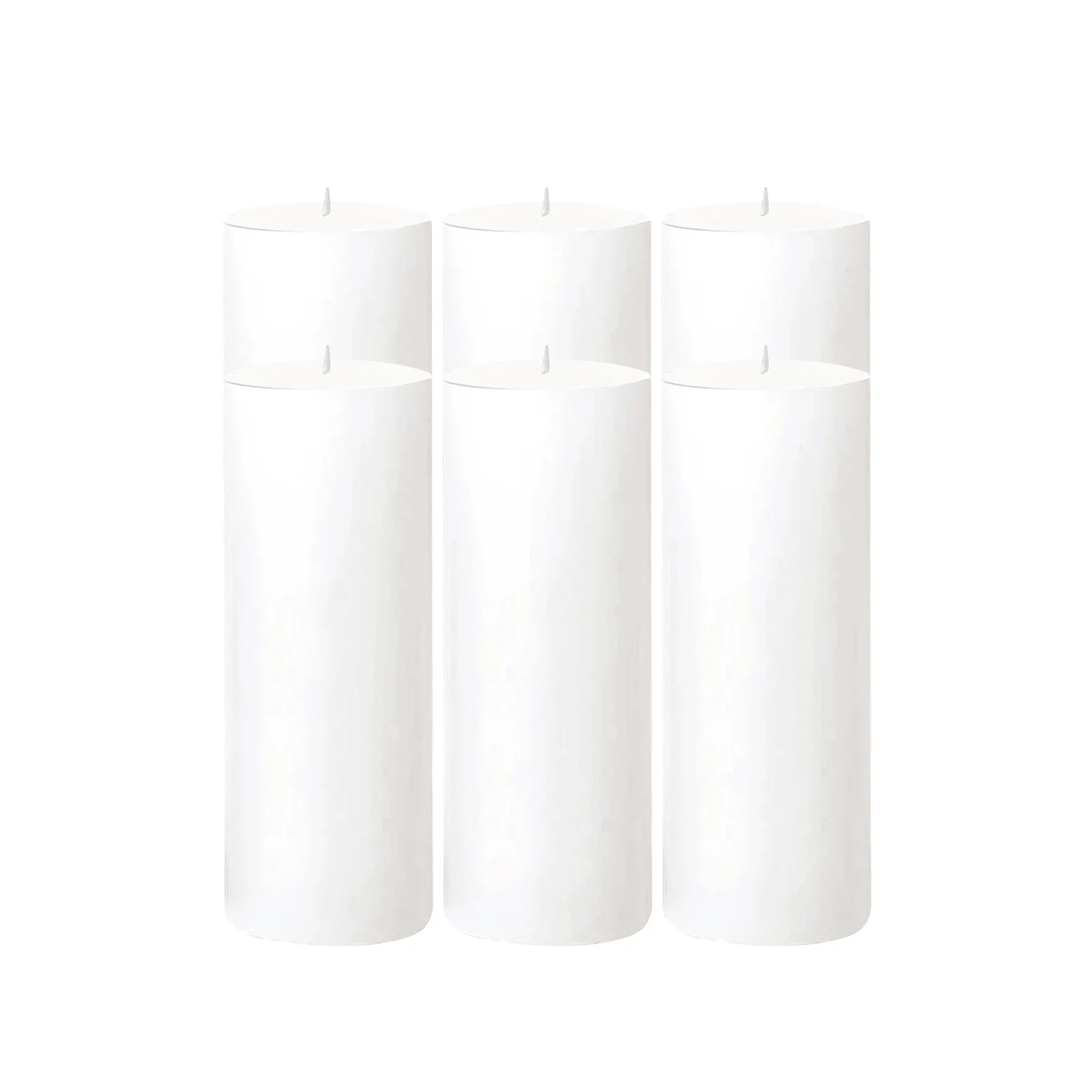 6-Pack Unscented Dripless Pillar Candles – 3"x9" White Paraffin Wax with Smokeless Cotton Wicks, Clean & Long-Lasting 90-Hour Burn - Image 6
