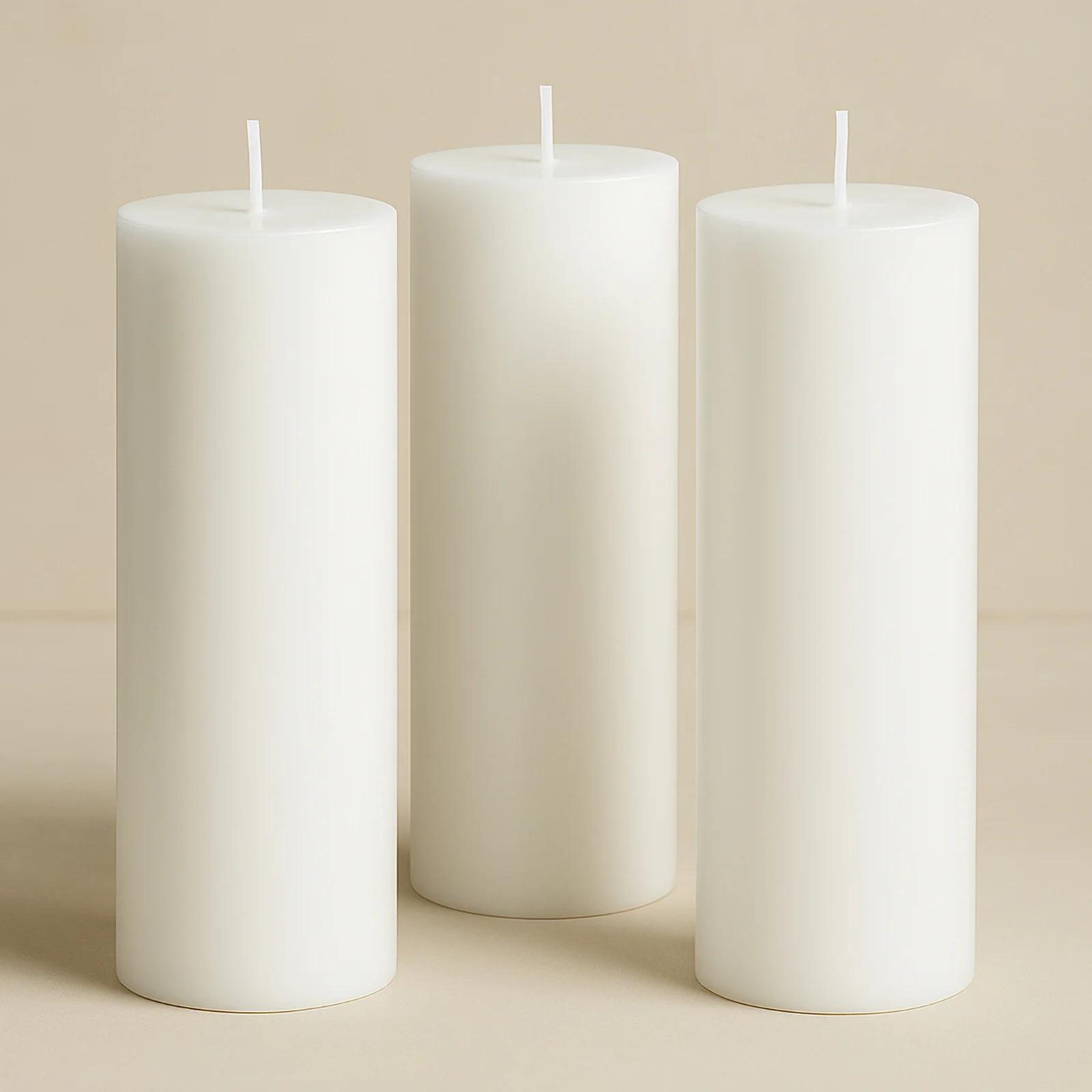6-Pack Unscented Dripless Pillar Candles – 3"x9" White Paraffin Wax with Smokeless Cotton Wicks, Clean & Long-Lasting 90-Hour Burn - Image 8