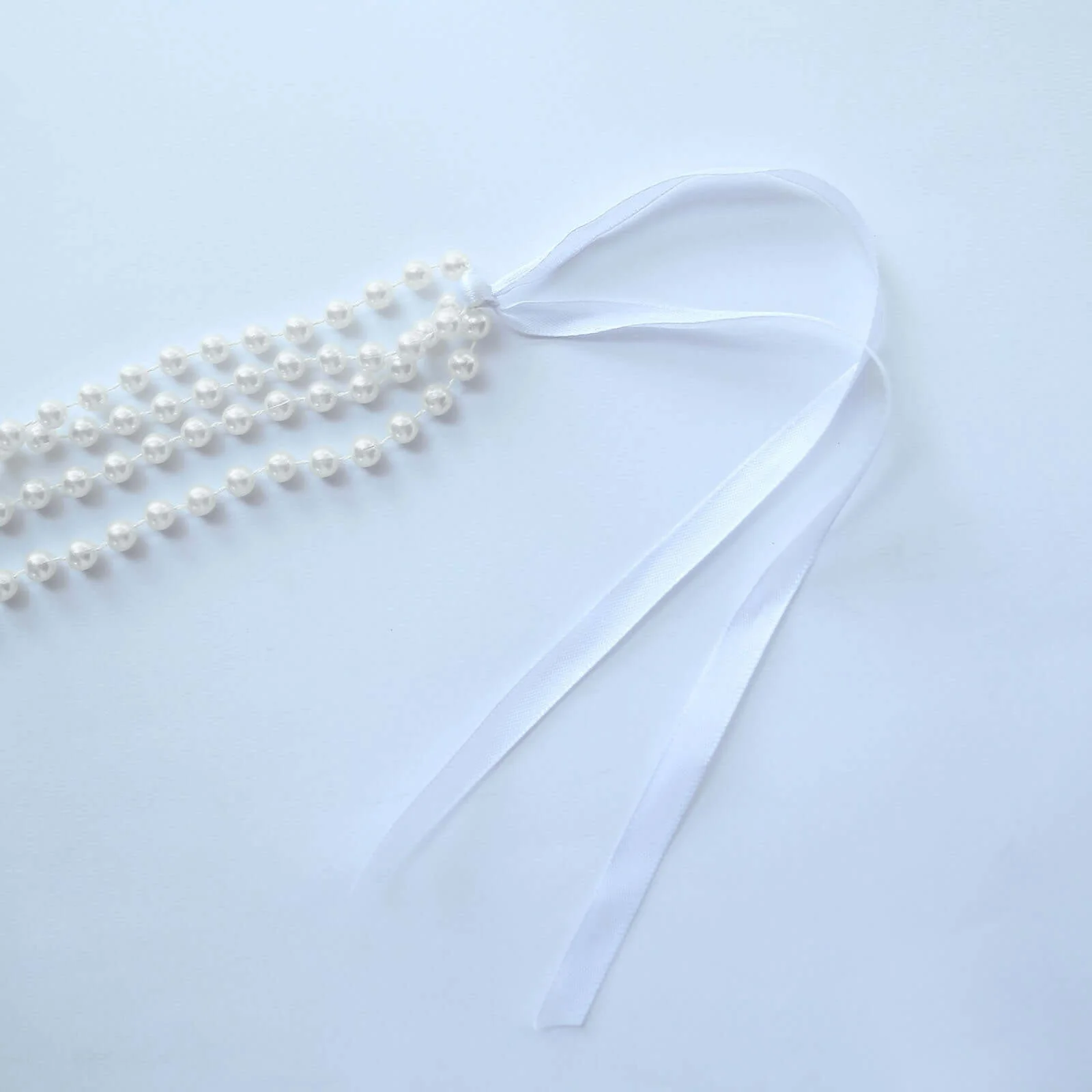 Faux Pearl Beaded 16" Chair Back Garland Sash Ivory Gatsby-Inspired Style - Pre-Tied Chic Wedding Decor for Chiavari Chairs - Image 10