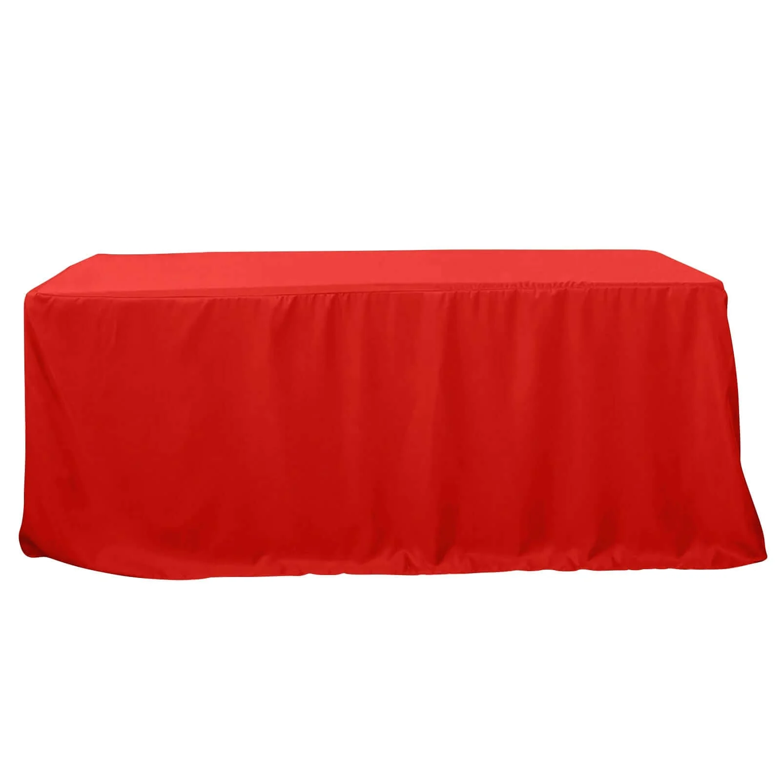 Fitted Polyester 96"x30" Rectangle Tablecloth Red - Durable and Easy to Maintain Table Cover - Image 5