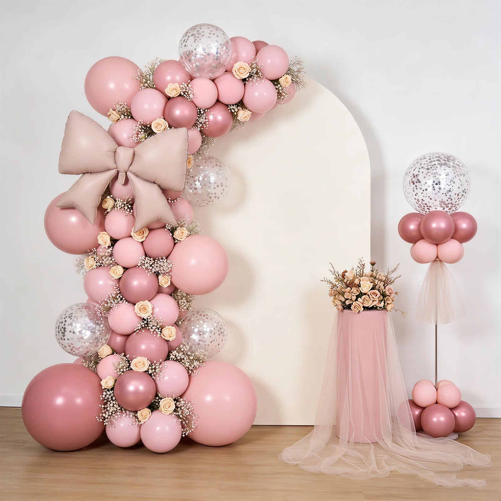 10 Pack Giant Decorative Foil Bow Balloons – Matte Blush Party Balloons for Backdrop, Photo Booth & Event Styling, 29″ x 27″ Inflated - Image 9