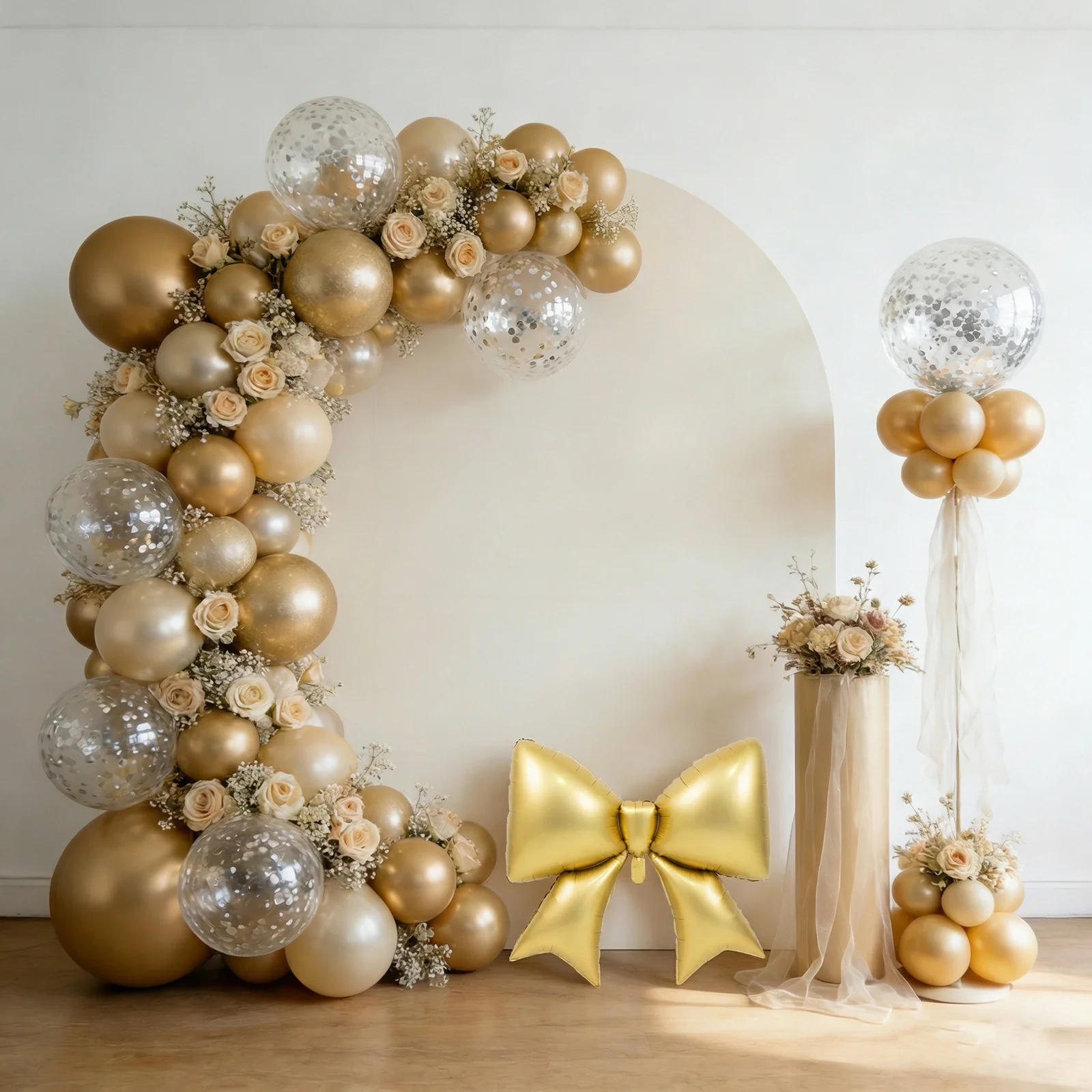 10 Pack Giant Decorative Foil Bow Balloons – Matte Gold Party Balloons for Backdrop, Photo Booth & Event Styling, 29″ x 27″ Inflated - Image 9