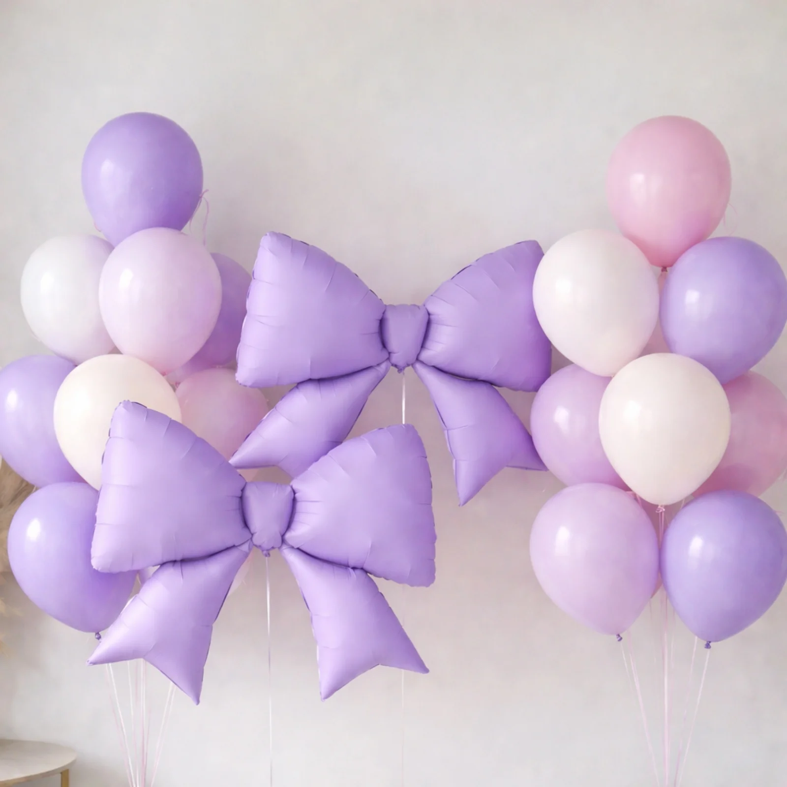 10 Pack Giant Decorative Foil Bow Balloons – Matte Lavender Lilac Party Balloons for Backdrop, Photo Booth & Event Styling, 29″ x 27″ Inflated - Image 6
