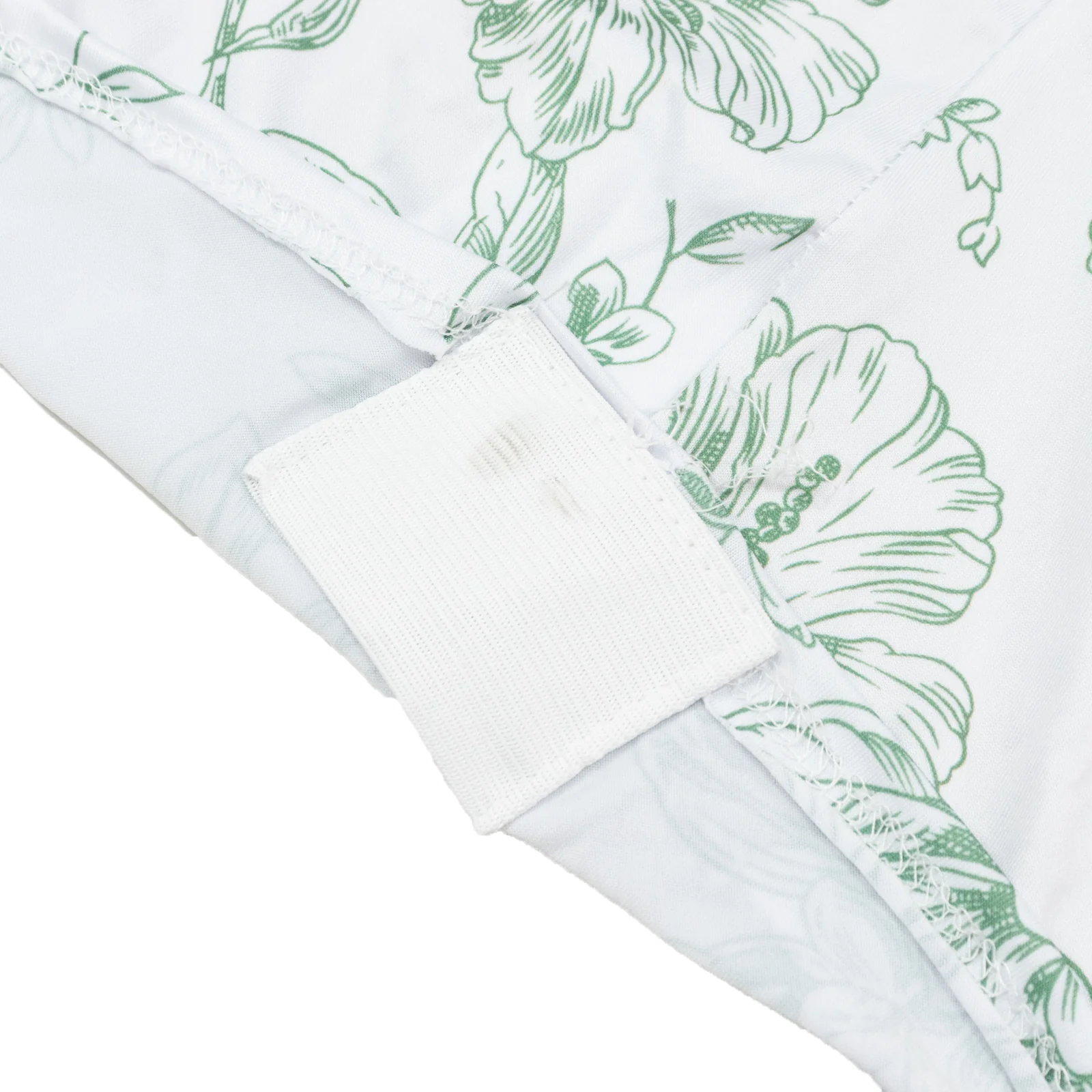 Spandex Round Cocktail Table Cover – Dusty Sage Green & White French Toile, 30" Highboy Stretch Fitted Tablecloth - Image 7