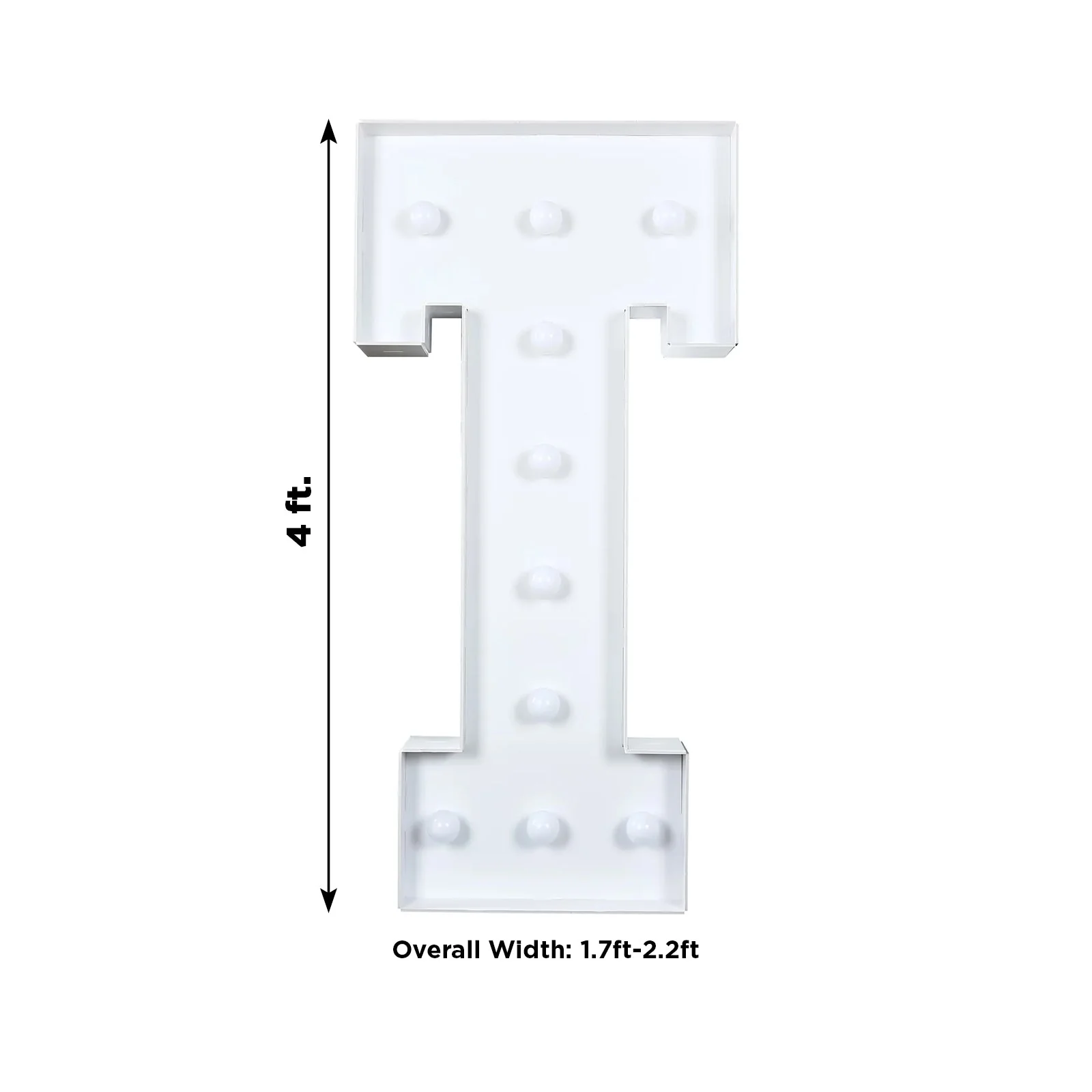 Giant LED Marquee Light Up Letter "T", White 4ft Pre-Cut Foam Board with 10 Warm White Battery Operated LEDs, Glue Gun and Sticks - Image 3