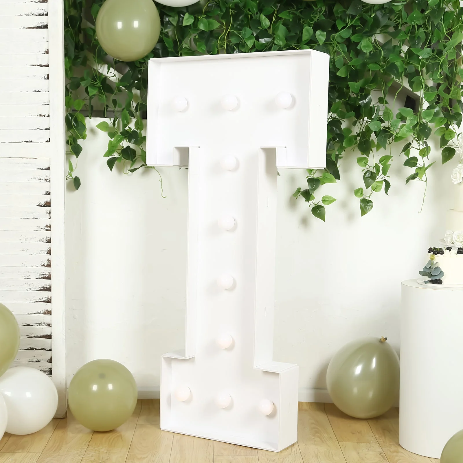 Giant LED Marquee Light Up Letter "T", White 4ft Pre-Cut Foam Board with 10 Warm White Battery Operated LEDs, Glue Gun and Sticks - Image 8
