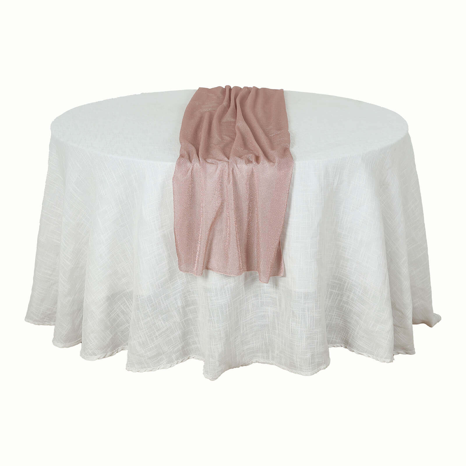 Glitter Gauze 27"x120" Table Runner Rose Gold - Sparkling Reusable Sheer Table Linen - Image 8