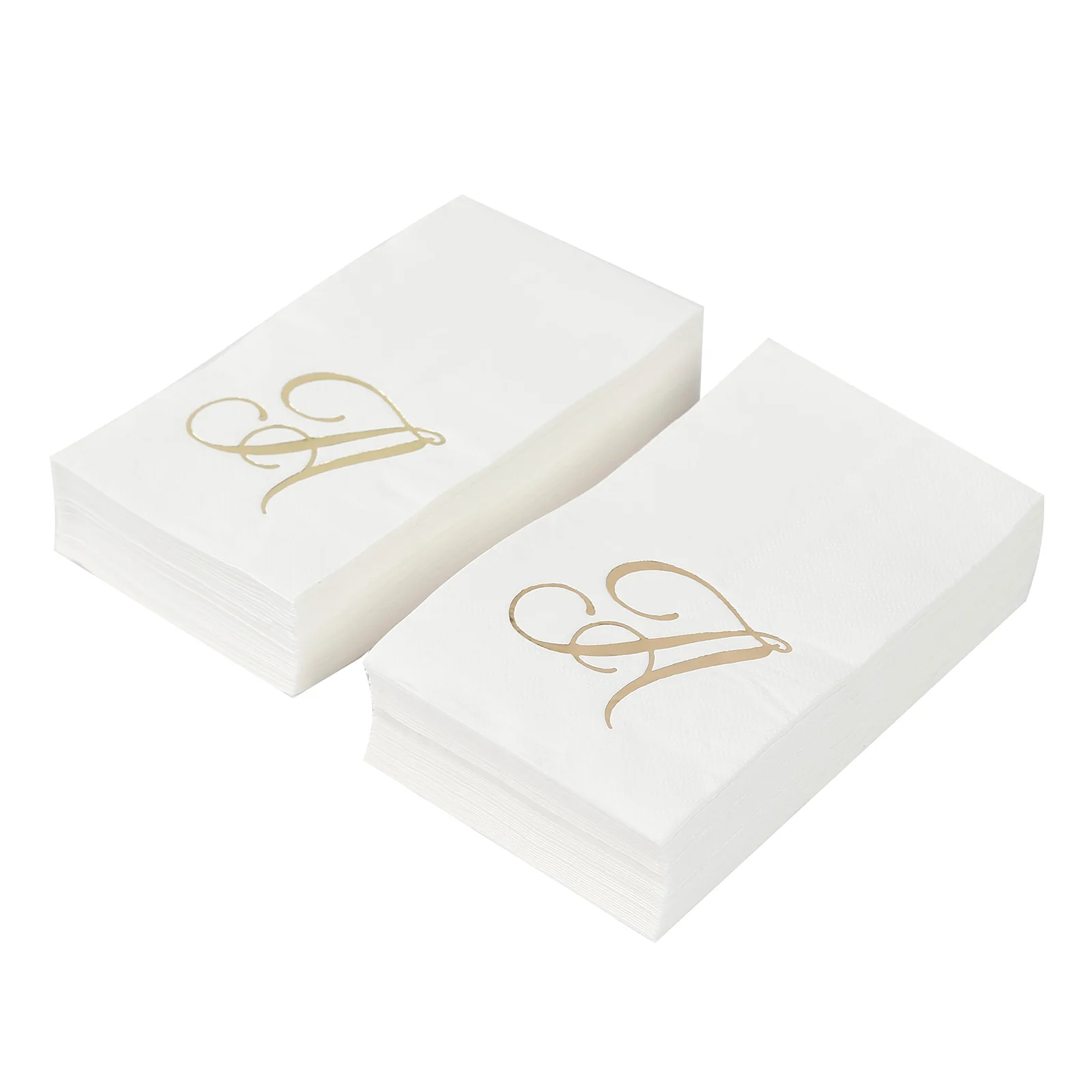 100 Paper Dinner Napkins White with Gold Foil Monogram "A" – 8"x4" Folded, Disposable Party Napkins - Image 7