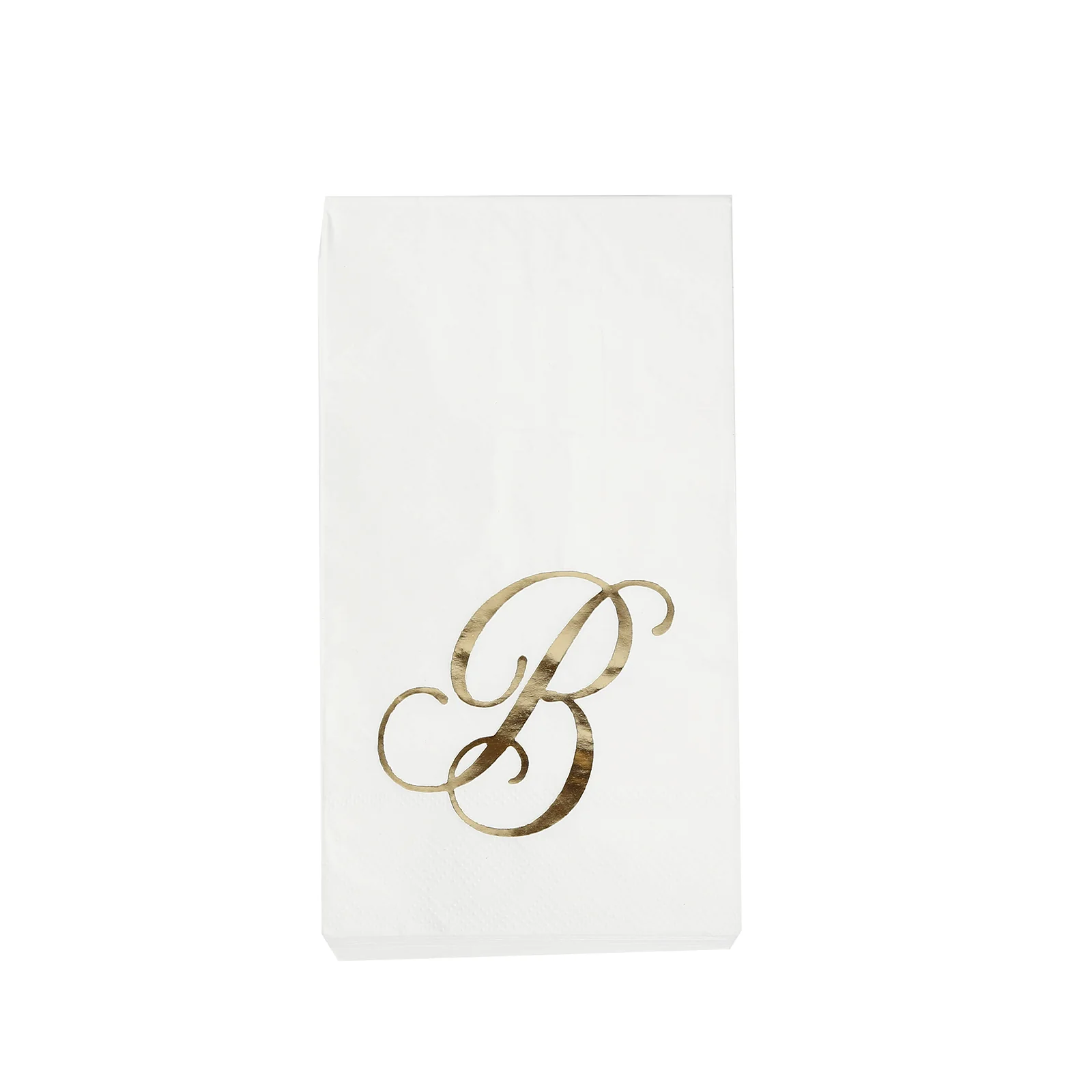 100 Paper Dinner Napkins White with Gold Foil Monogram "B" – 8"x4" Folded, Disposable Party Napkins - Image 7