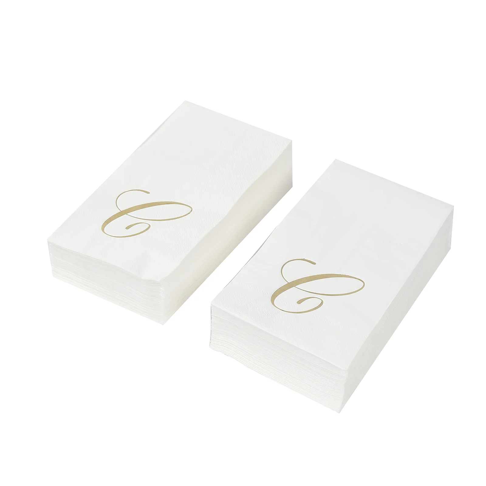 100 Paper Dinner Napkins White with Gold Foil Monogram "C" – 8"x4" Folded, Disposable Party Napkins - Image 9