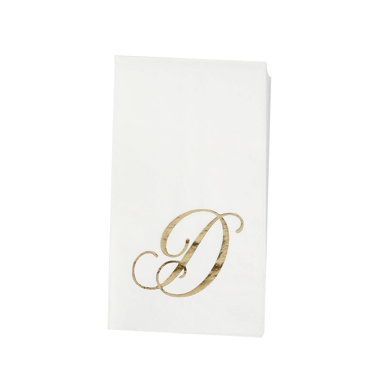 100 Paper Dinner Napkins White with Gold Foil Monogram "D" – 8"x4" Folded, Disposable Party Napkins - Image 7