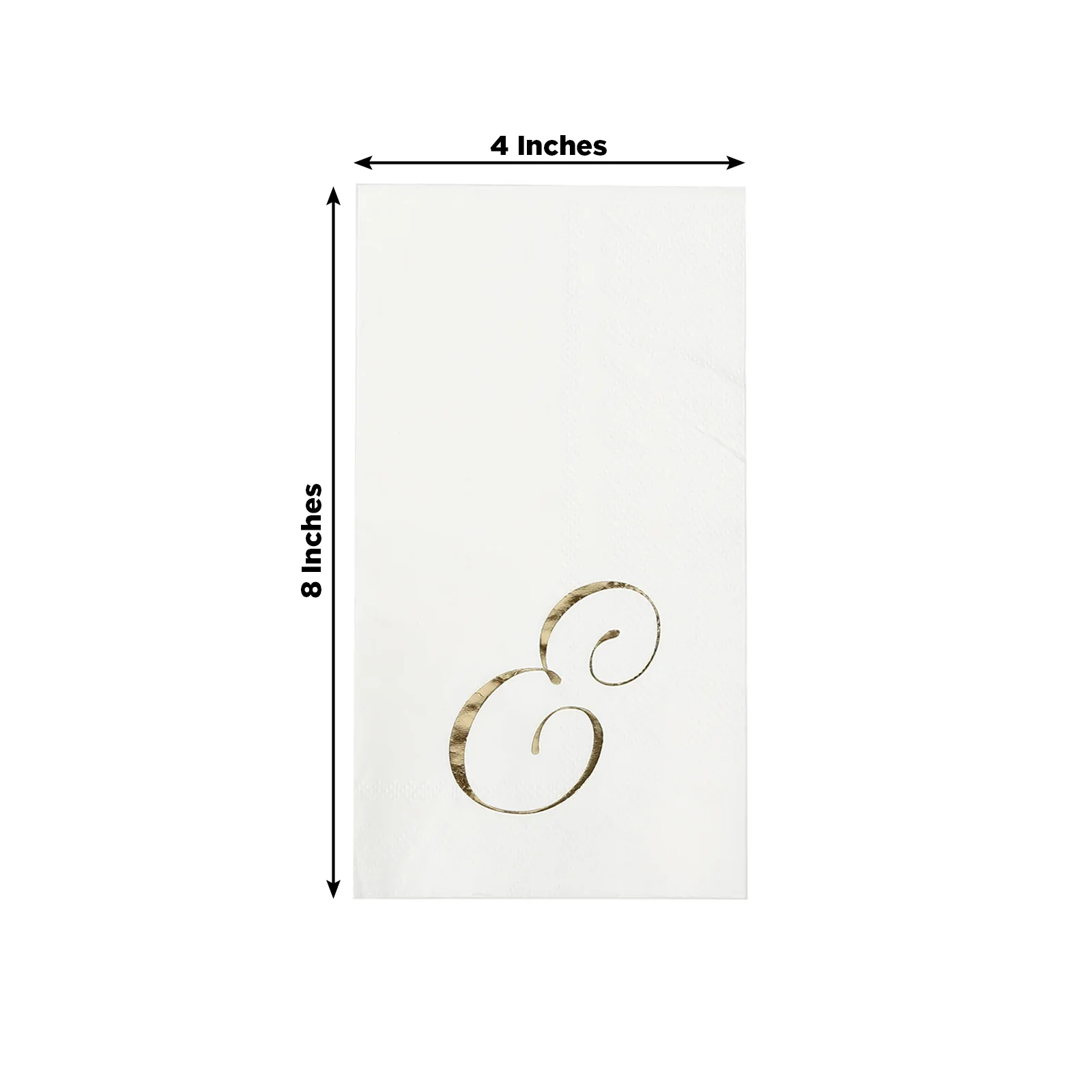 100 Paper Dinner Napkins White with Gold Foil Monogram "E" – 8"x4" Folded, Disposable Party Napkins - Image 3