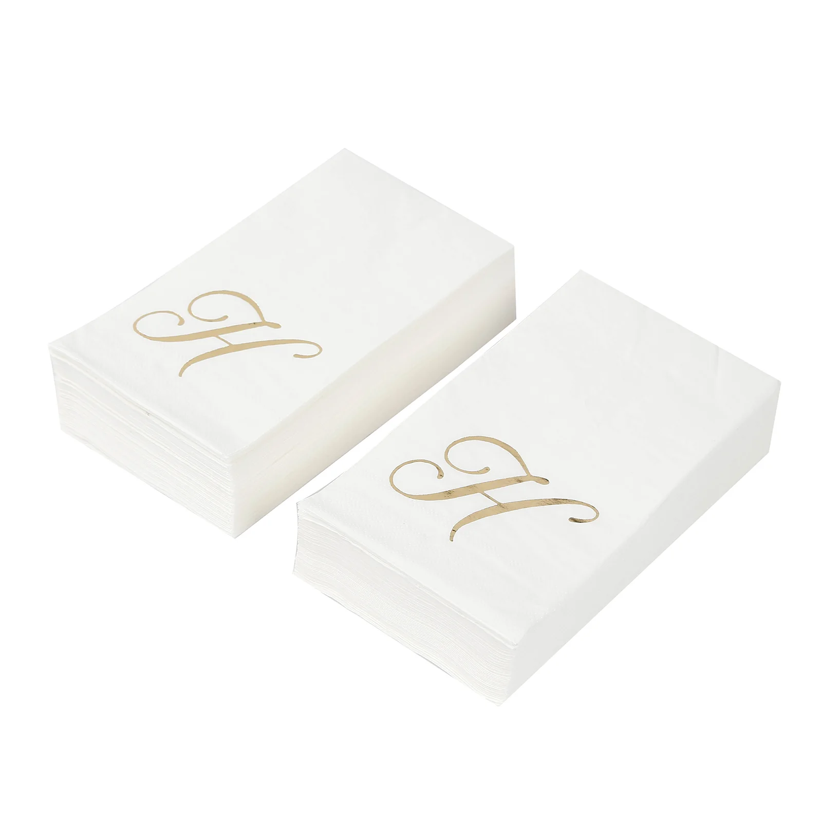 100 Paper Dinner Napkins White with Gold Foil Monogram "H" – 8"x4" Folded, Disposable Party Napkins - Image 6