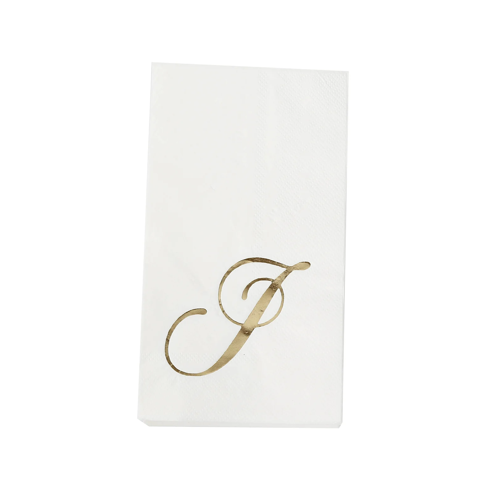 100 Paper Dinner Napkins White with Gold Foil Monogram "J" – 8"x4" Folded, Disposable Party Napkins - Image 7