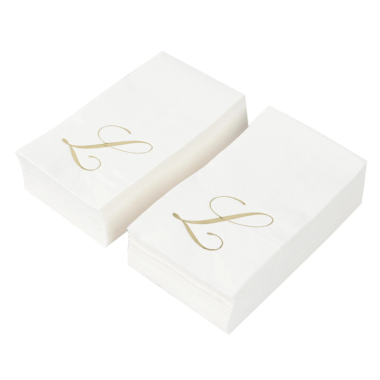 100 Paper Dinner Napkins White with Gold Foil Monogram "L" – 8"x4" Folded, Disposable Party Napkins - Image 6