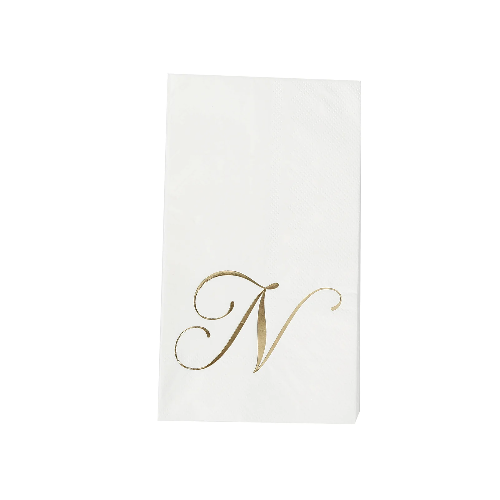 100 Paper Dinner Napkins White with Gold Foil Monogram "N" – 8"x4" Folded, Disposable Party Napkins - Image 7